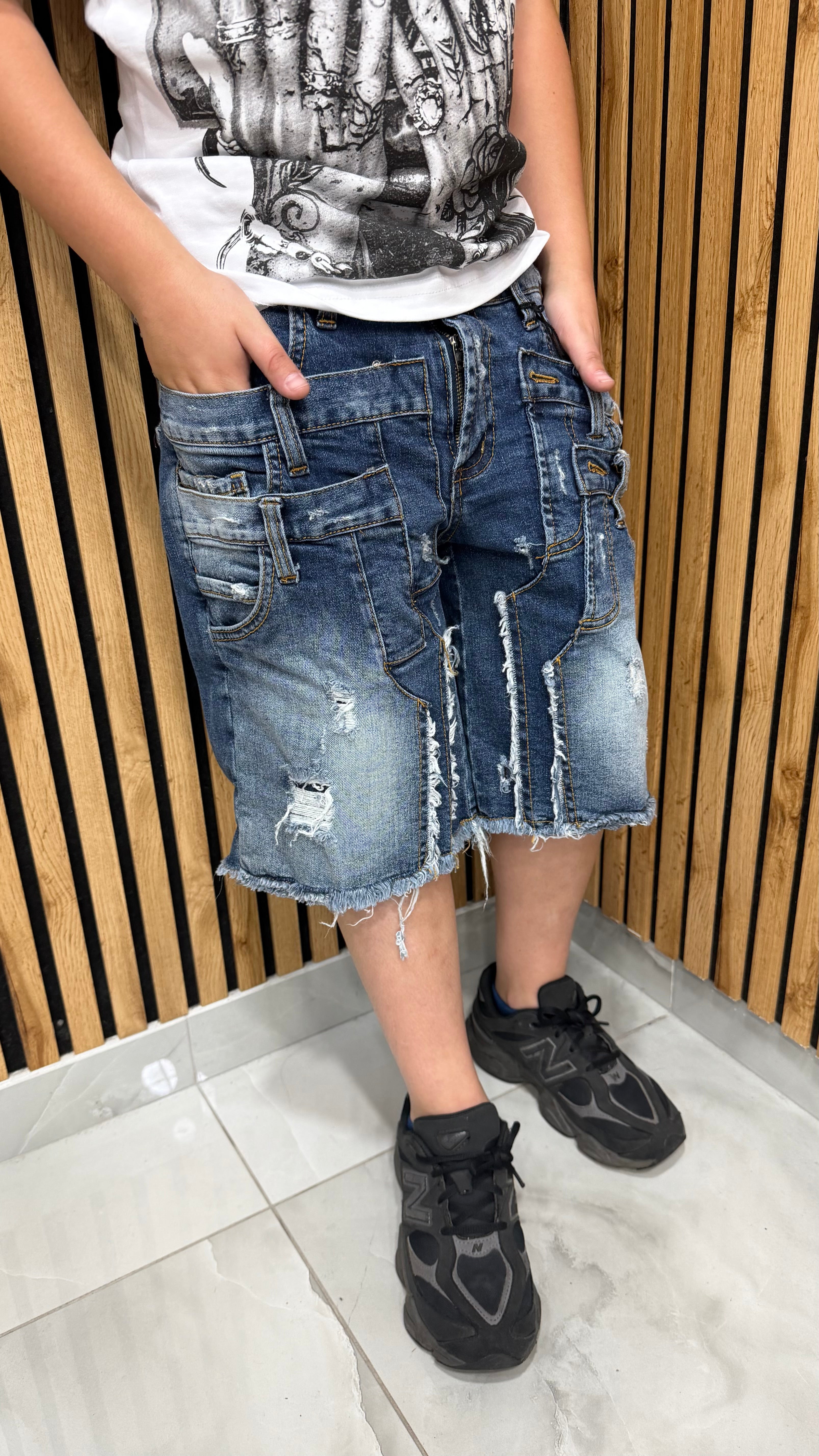 Shorts Fade Double Blue Cianotic Junior