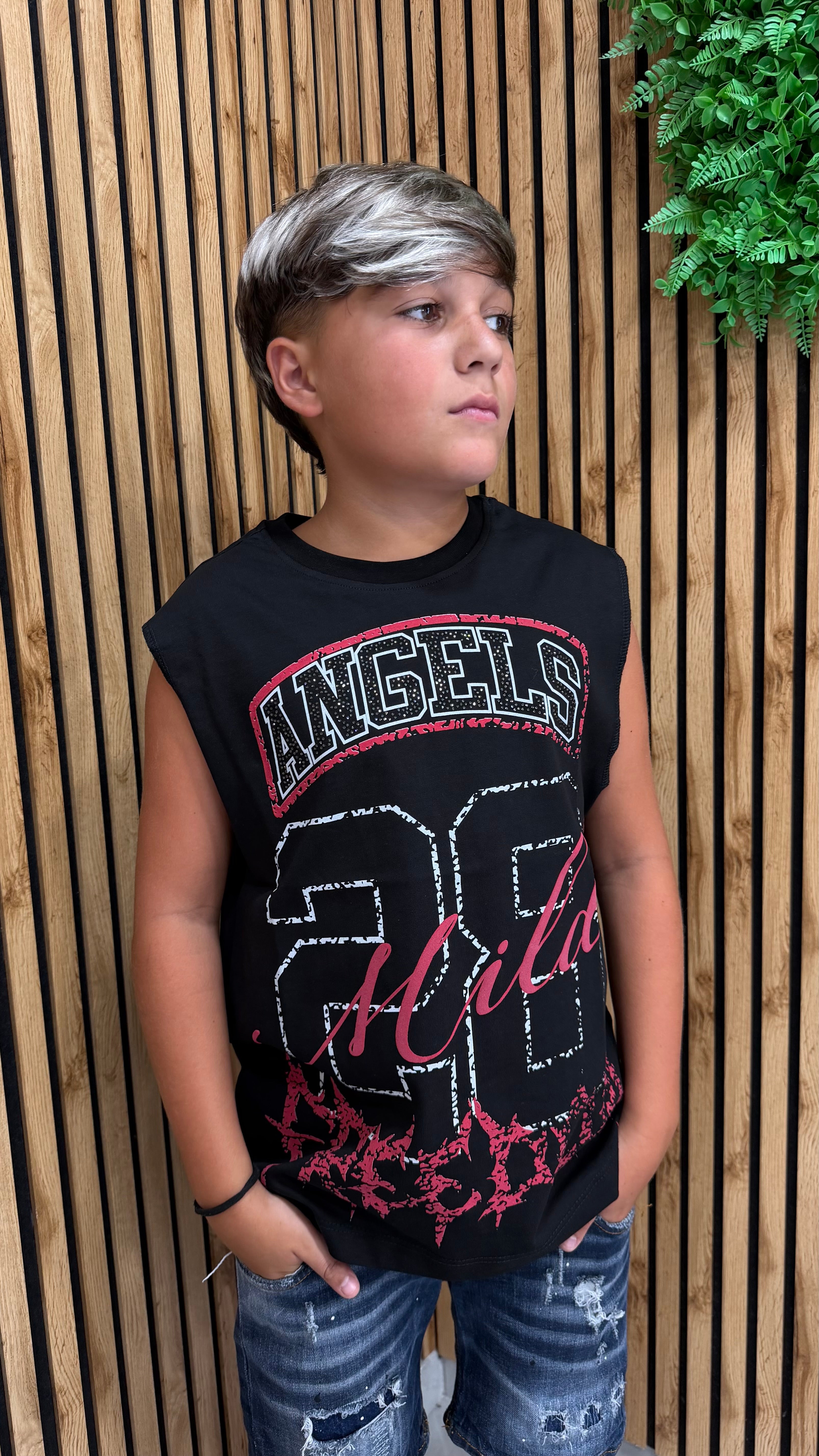 T-Shirt Smanicata “Wild” 2 Colori Junior