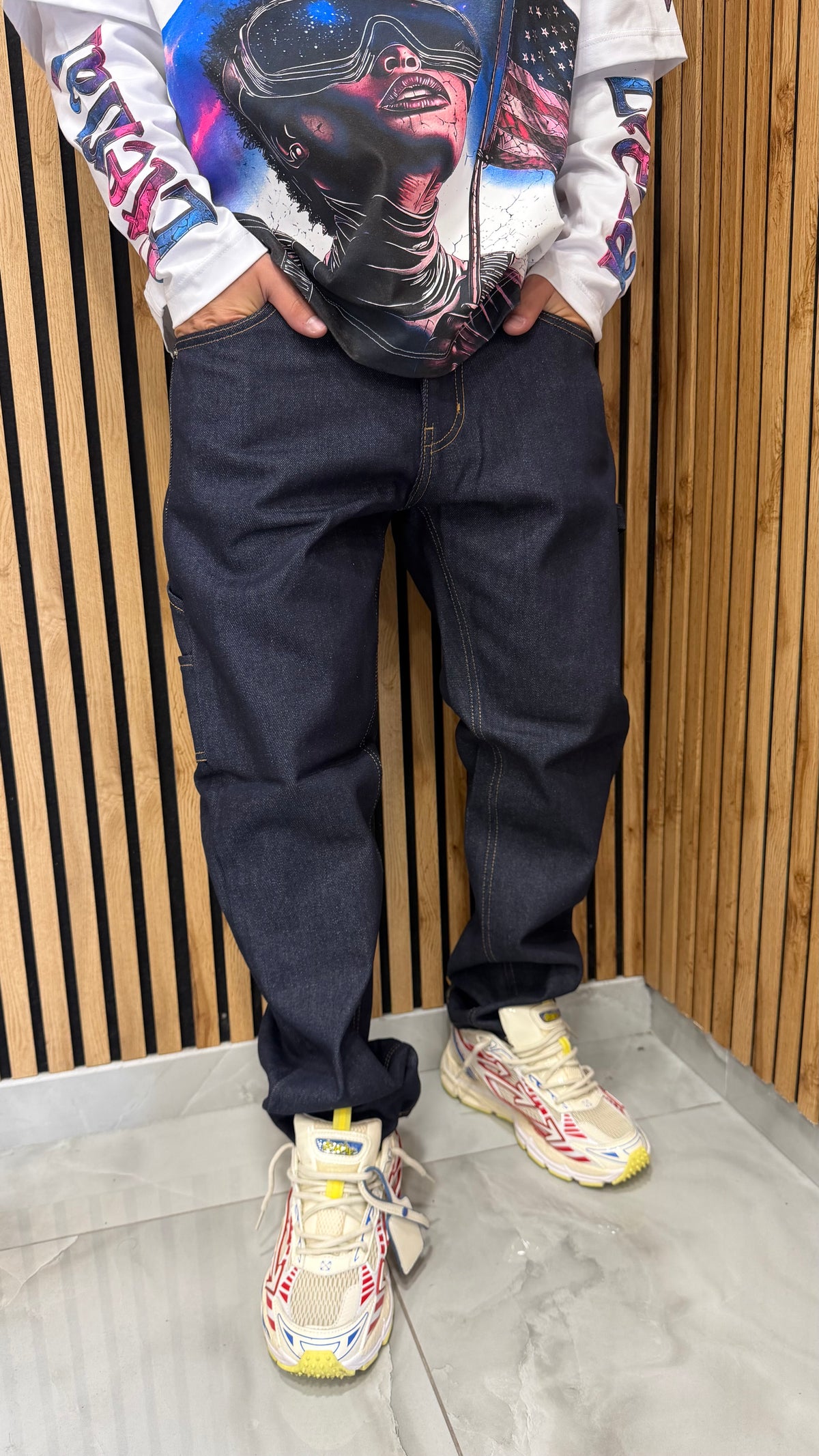 Jeans Uomo Straight Fit Carpenter Denim Cianotic
