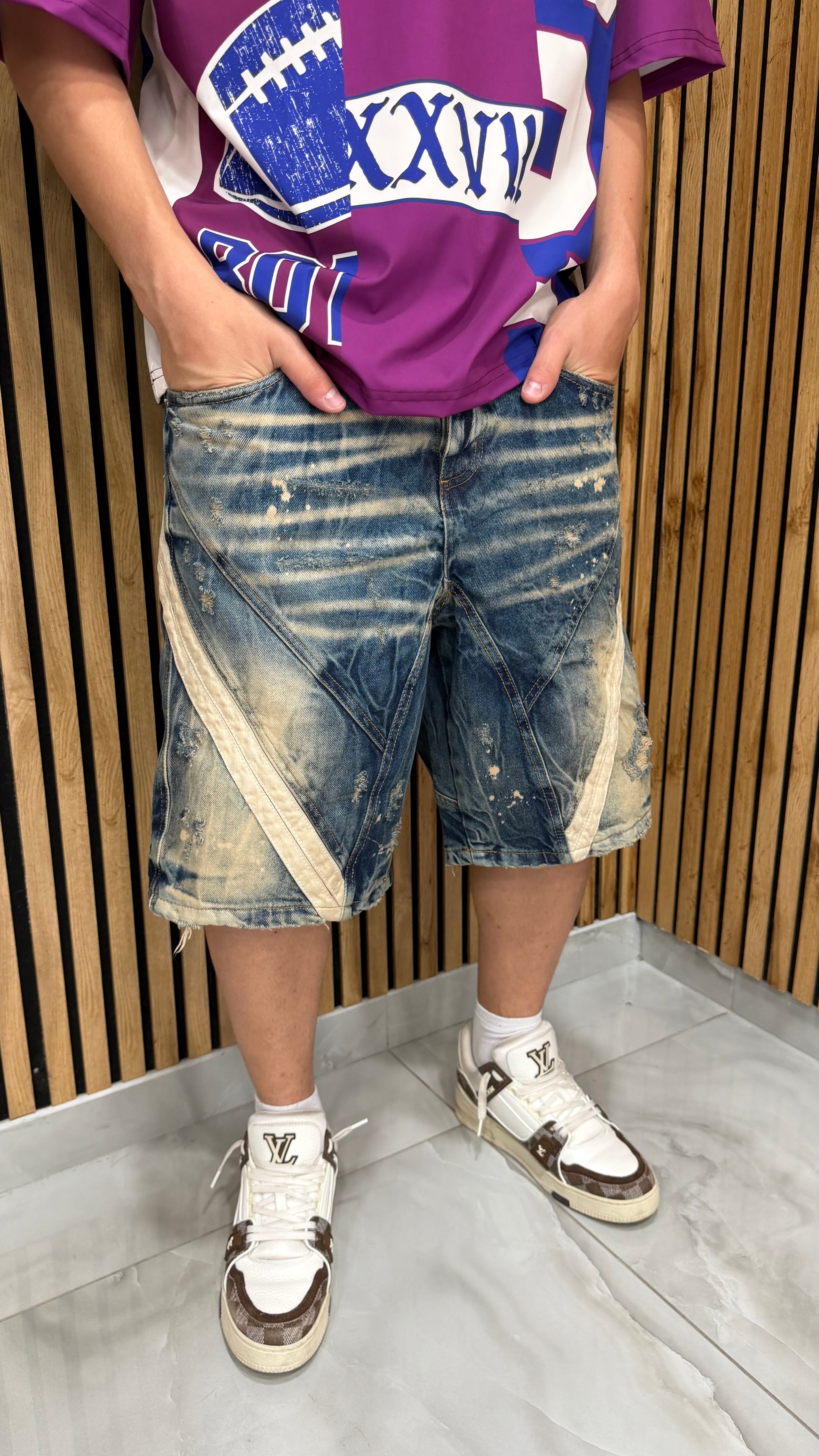 Jeans Shorts Super Baggy 519 Blu Cianotic