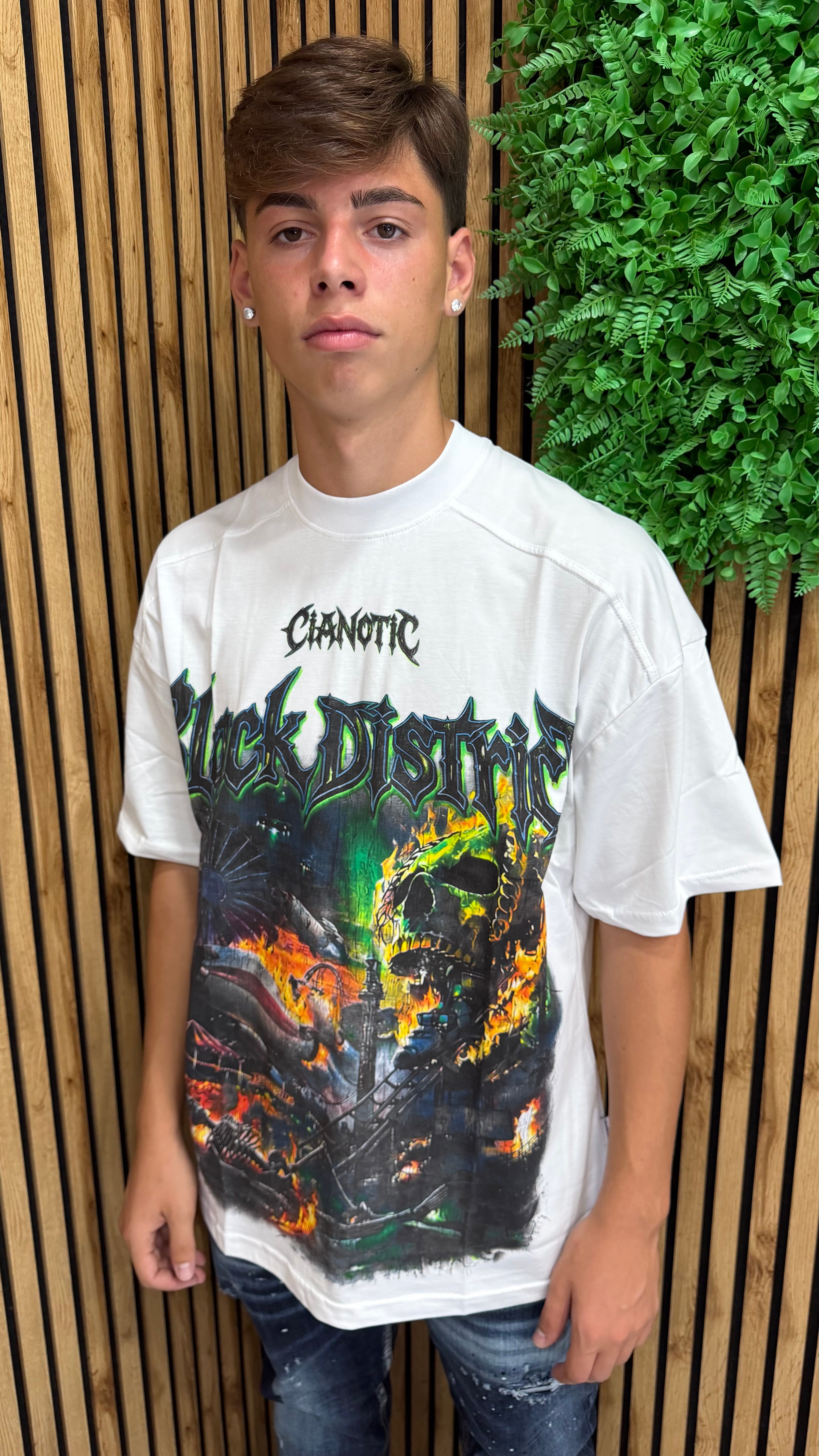 T-Shirt Uomo District 2 Colori Cianotic