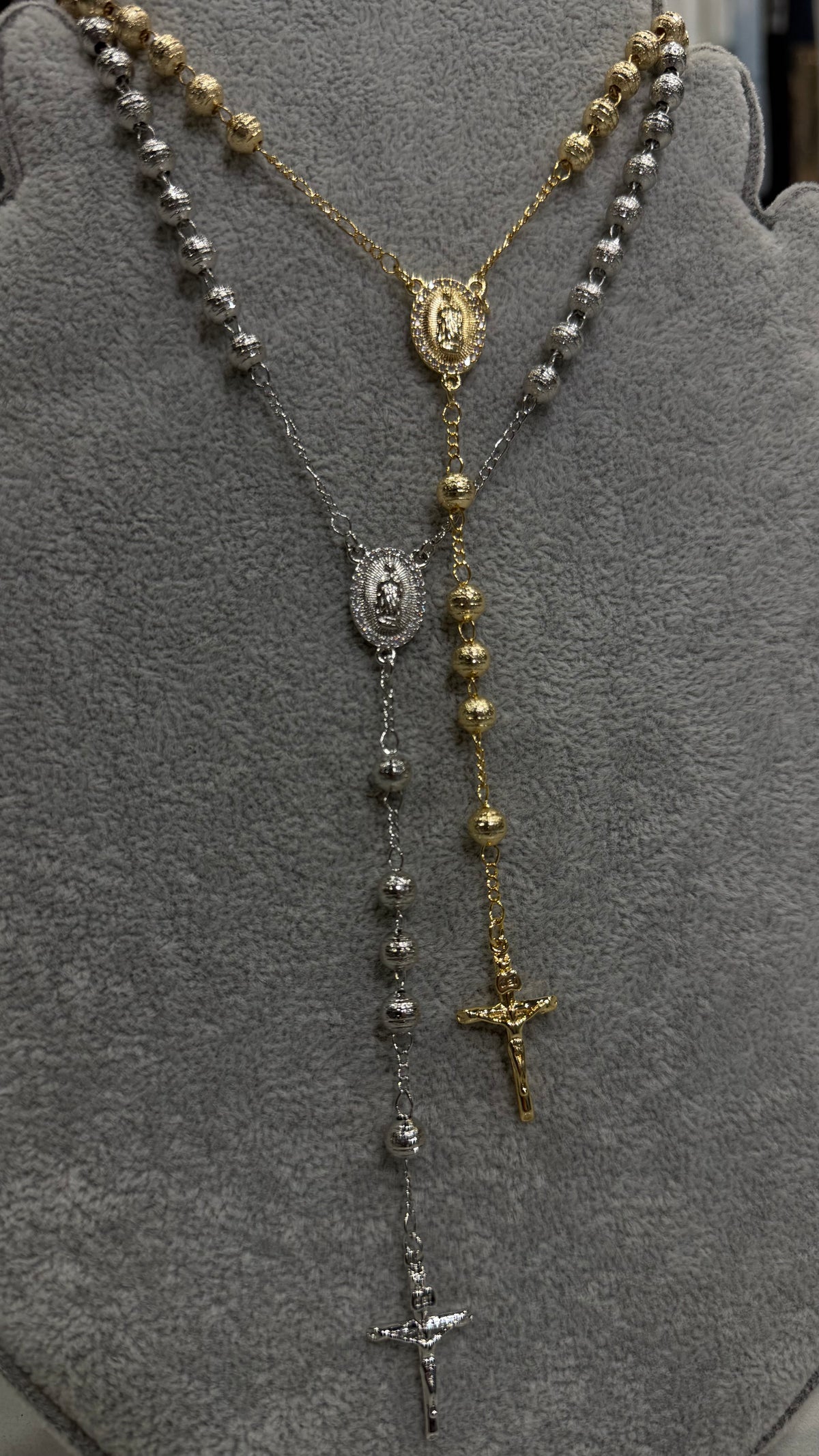 Collana Uomo Rosario “Brilliant Cross” 2 Materiali