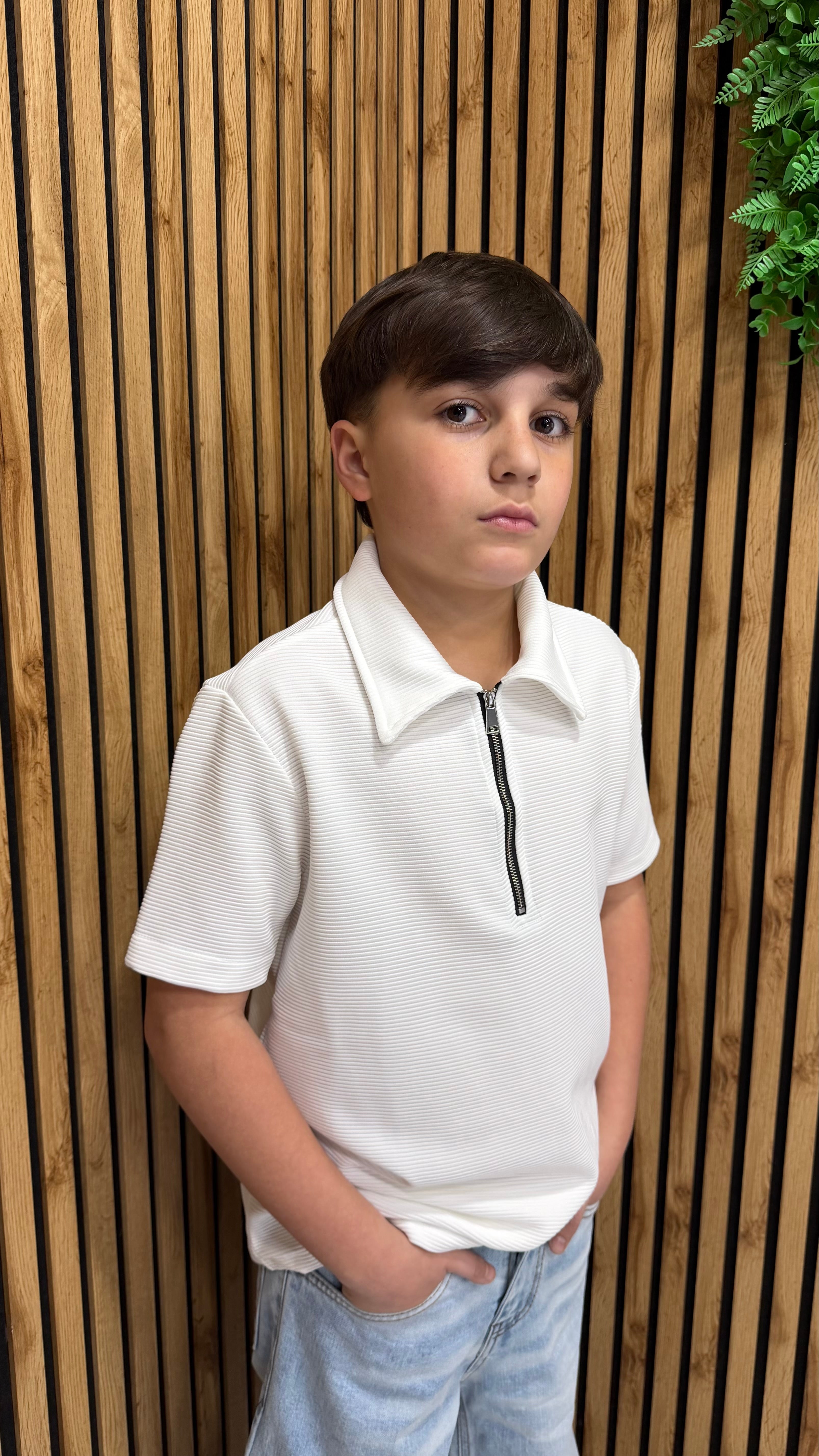 Polo Zip Plissé 2 Colori Junior