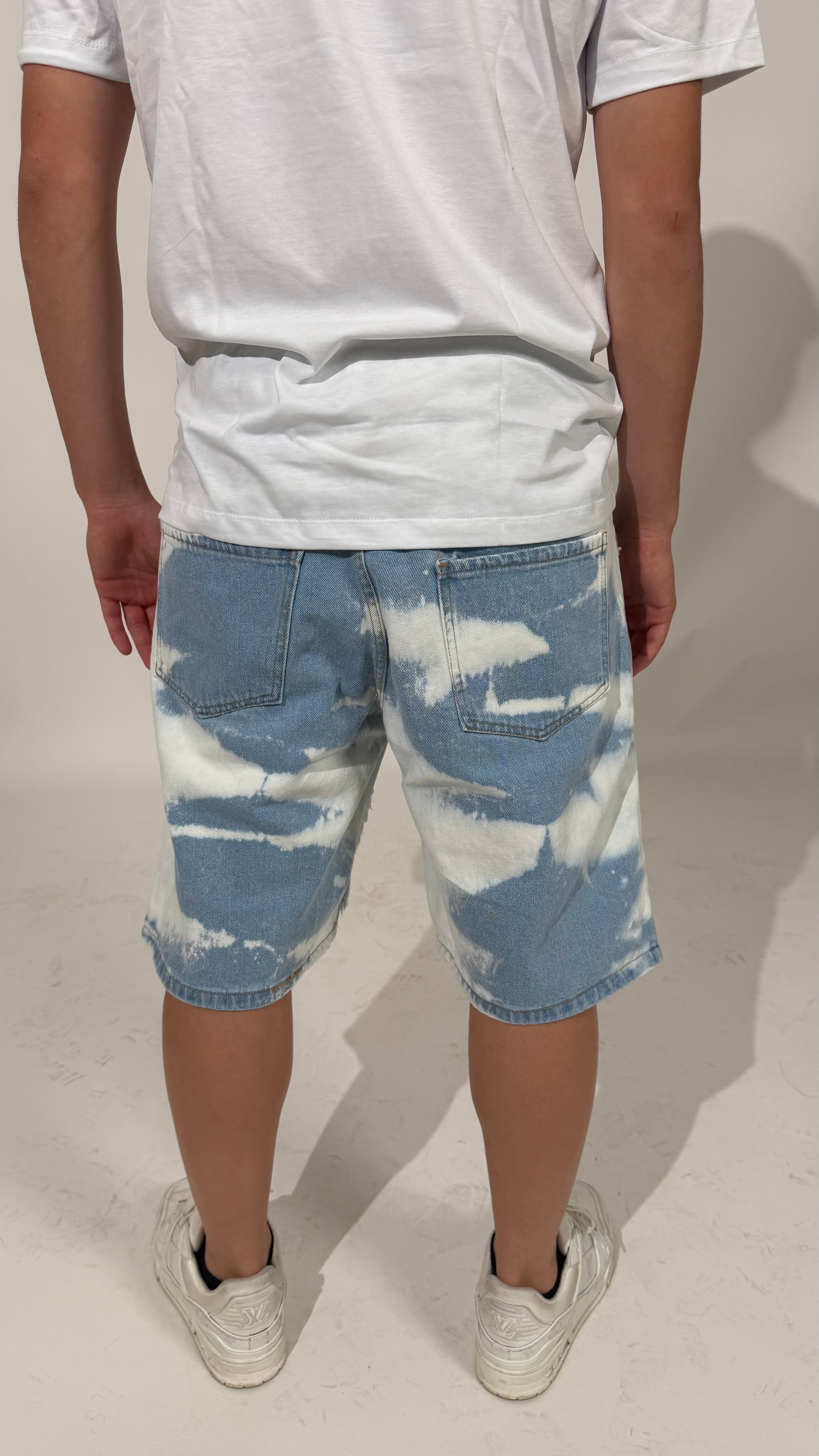 Jeans Shorts Ripped Blu