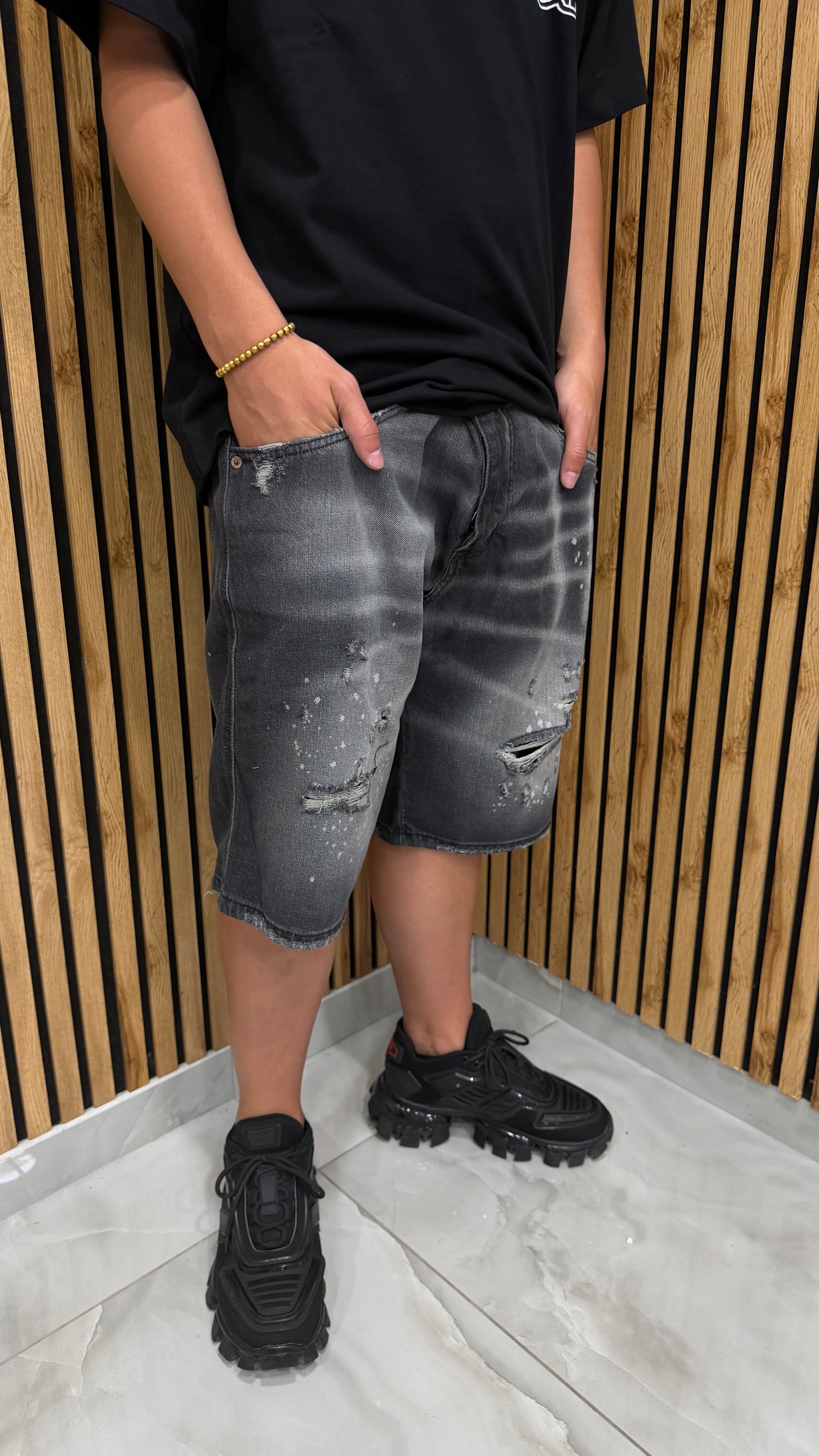 Jeans Short STF02 Black Cianotic