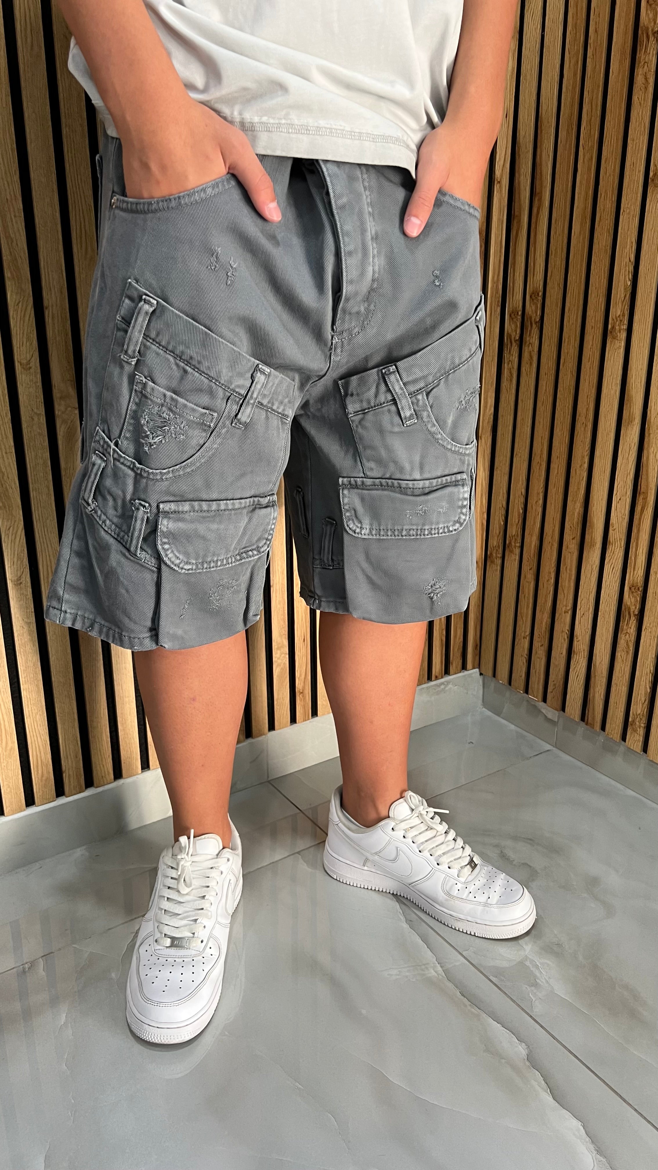 Jeans Cargo Multipocket Cianotic