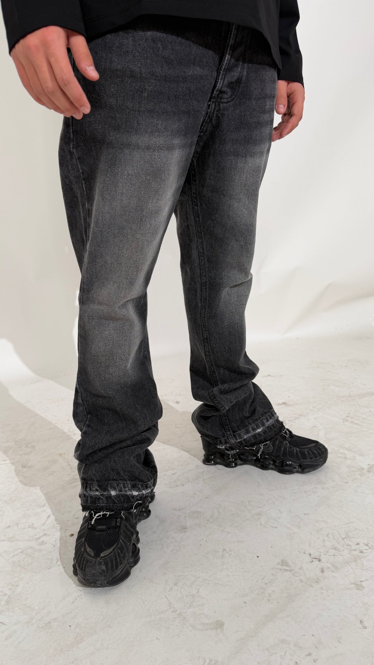 Jeans Uomo Flare Black Icon