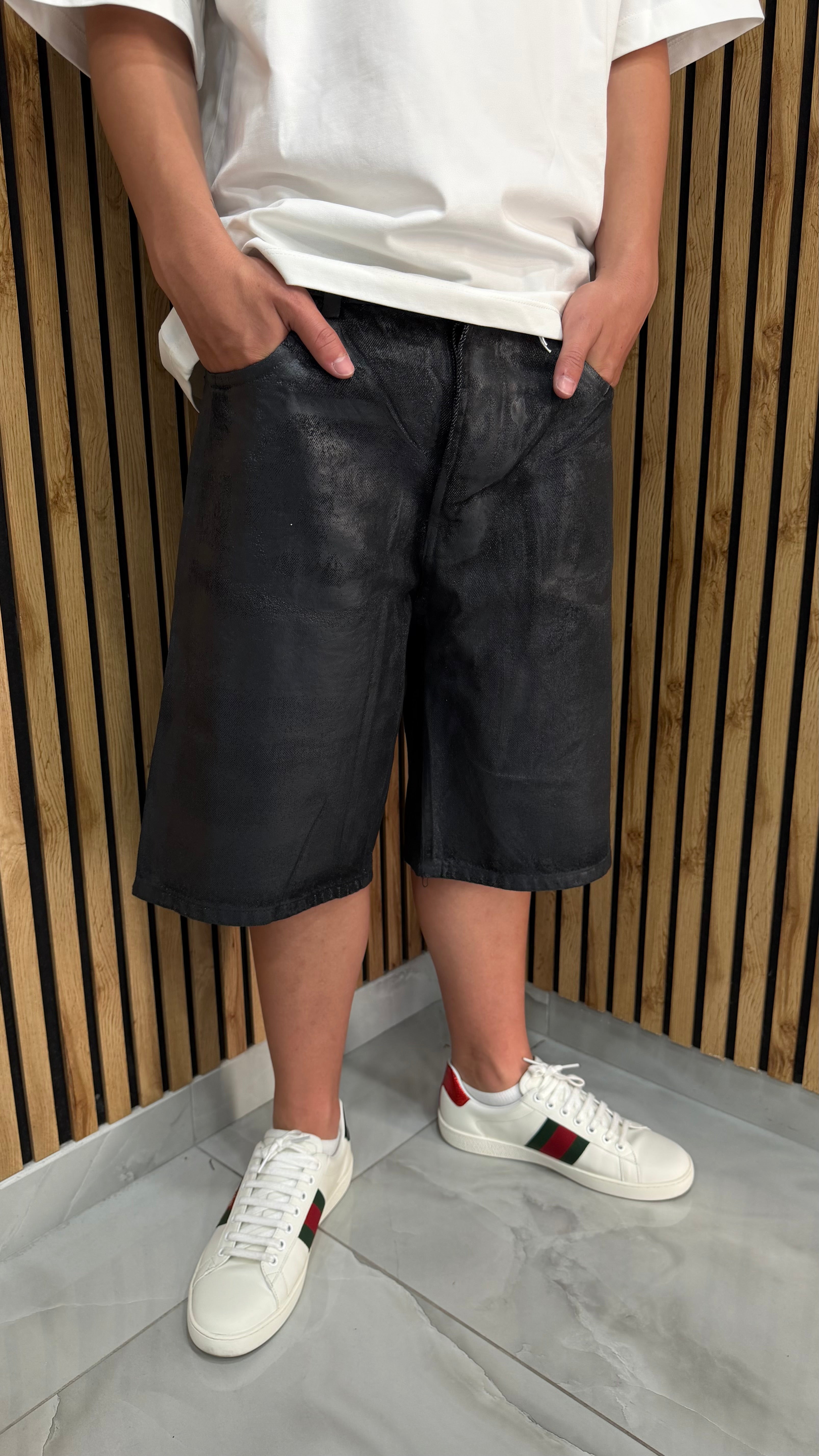 Jeans Short Spalmato Black 2.0