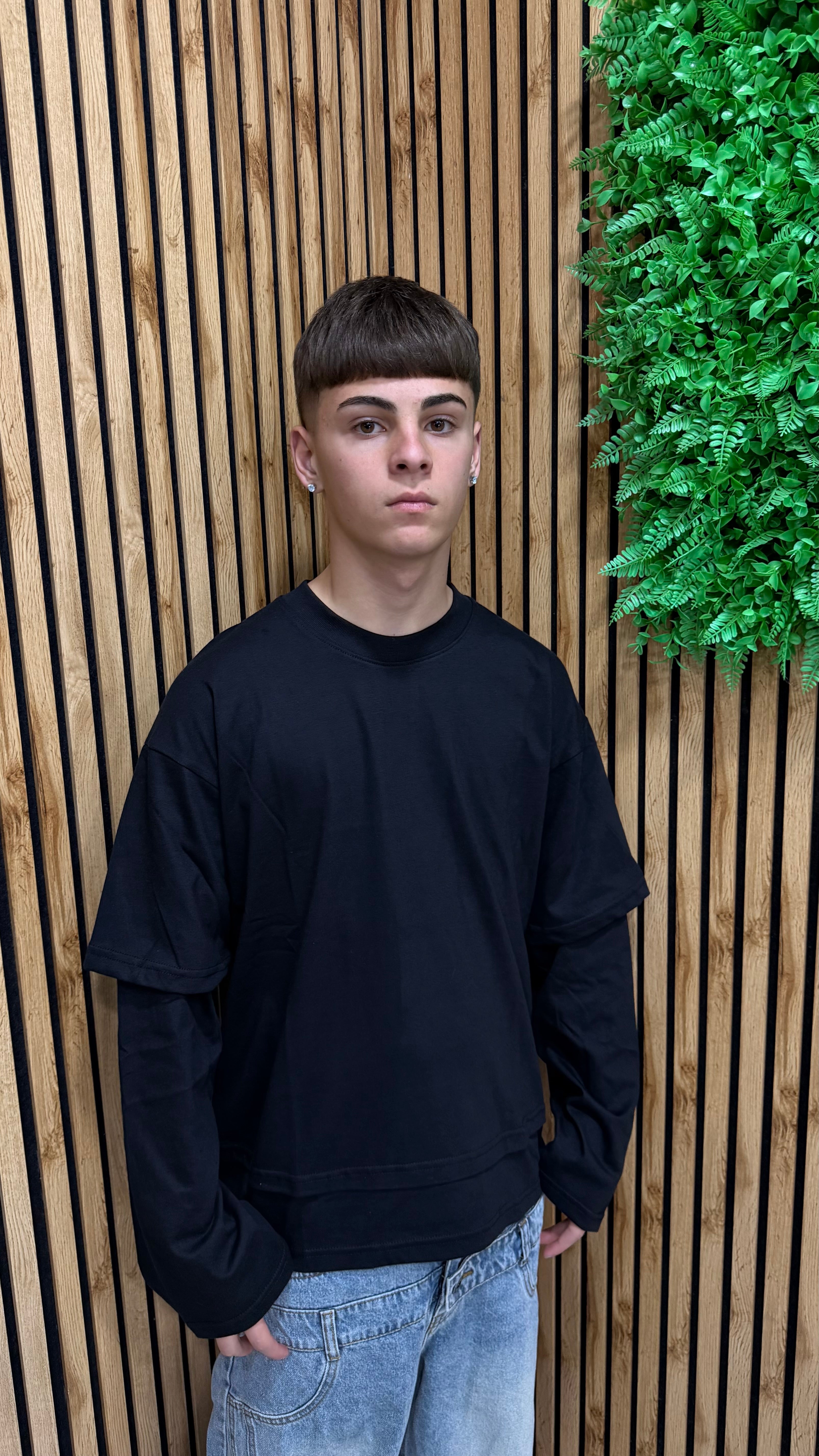 T-Shirt Longsleeve Double Black