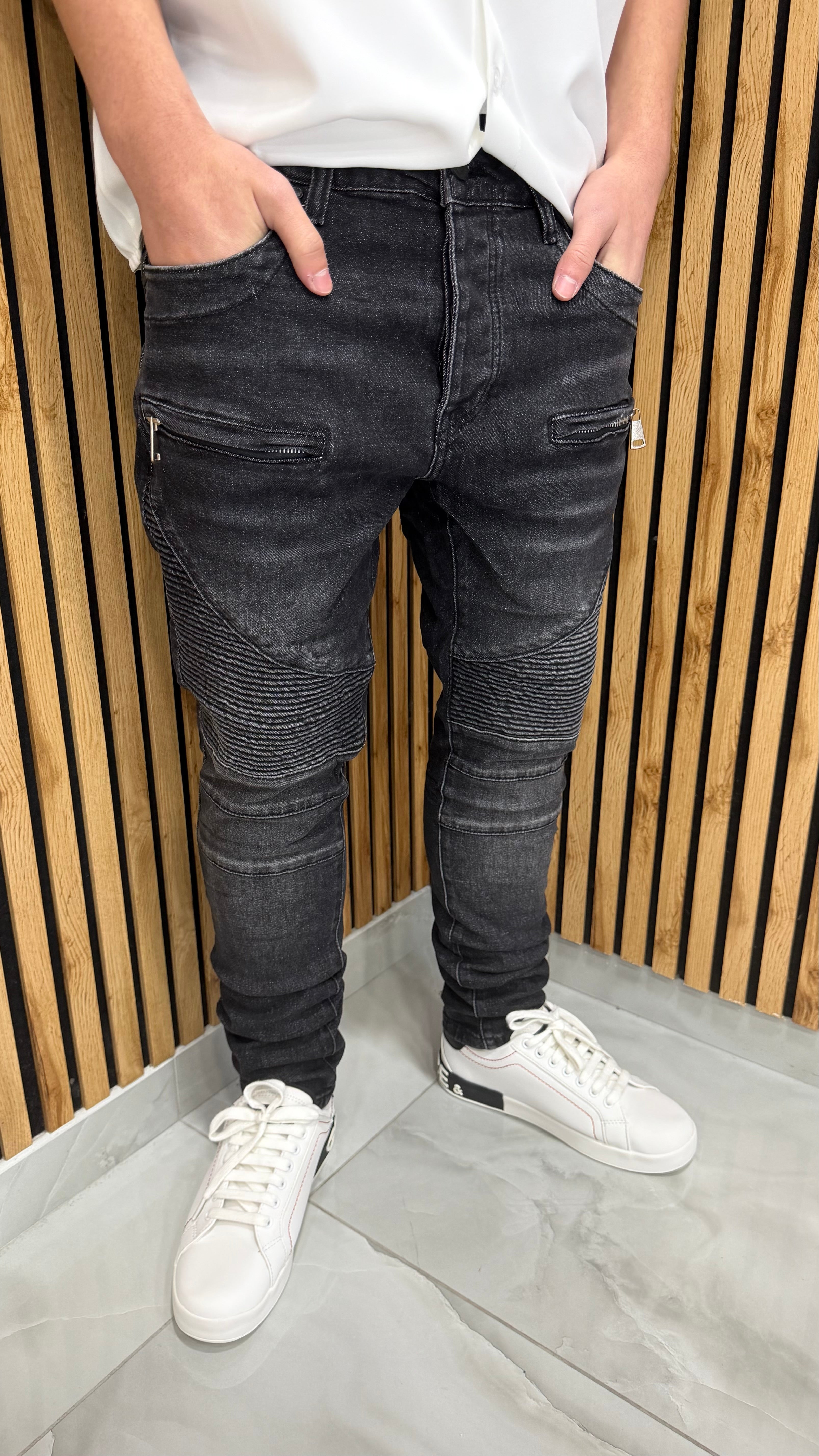 Jeans Skinny Biker “Carbon”