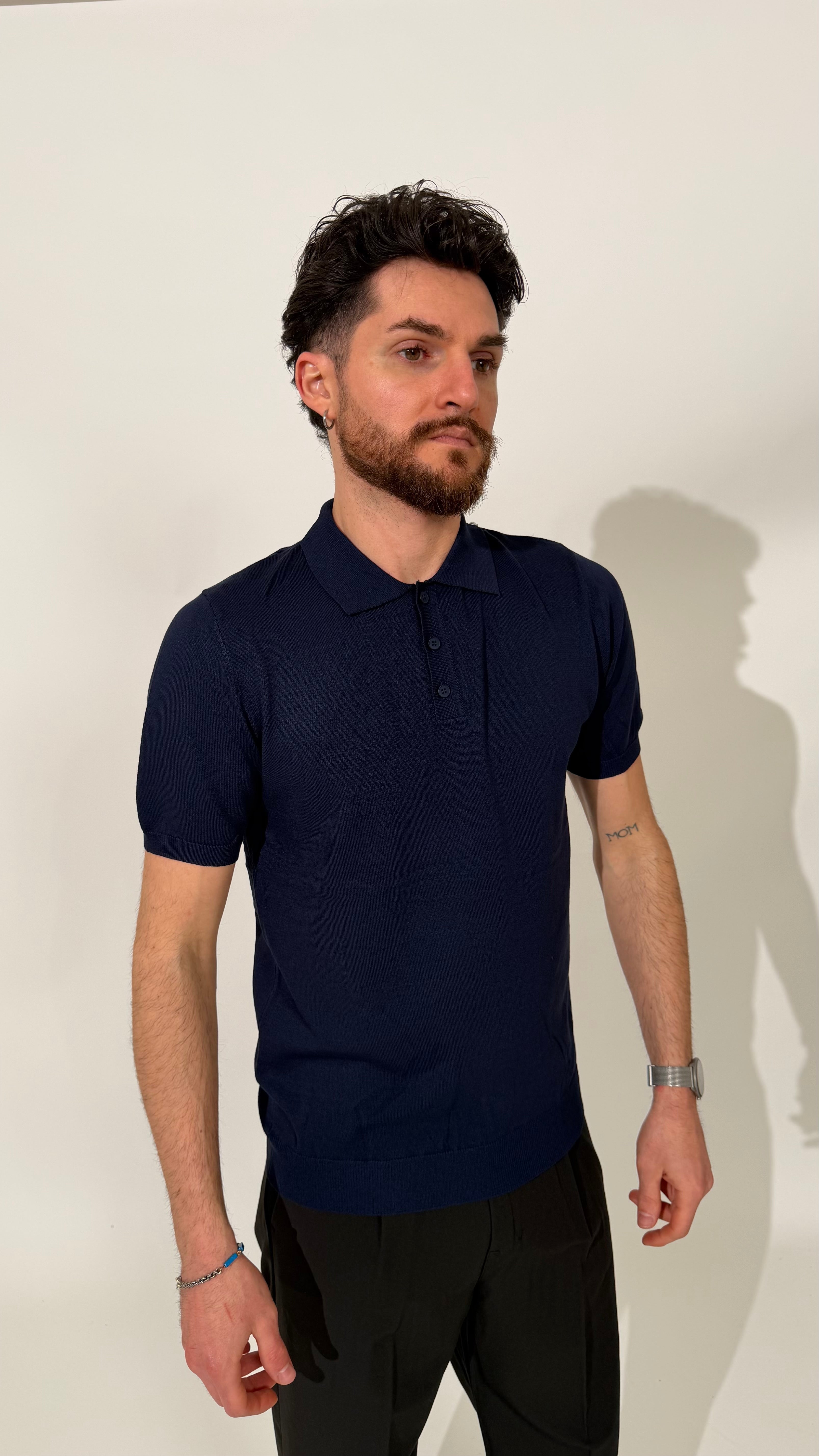 Polo In Filo Bottoni 5 Colori