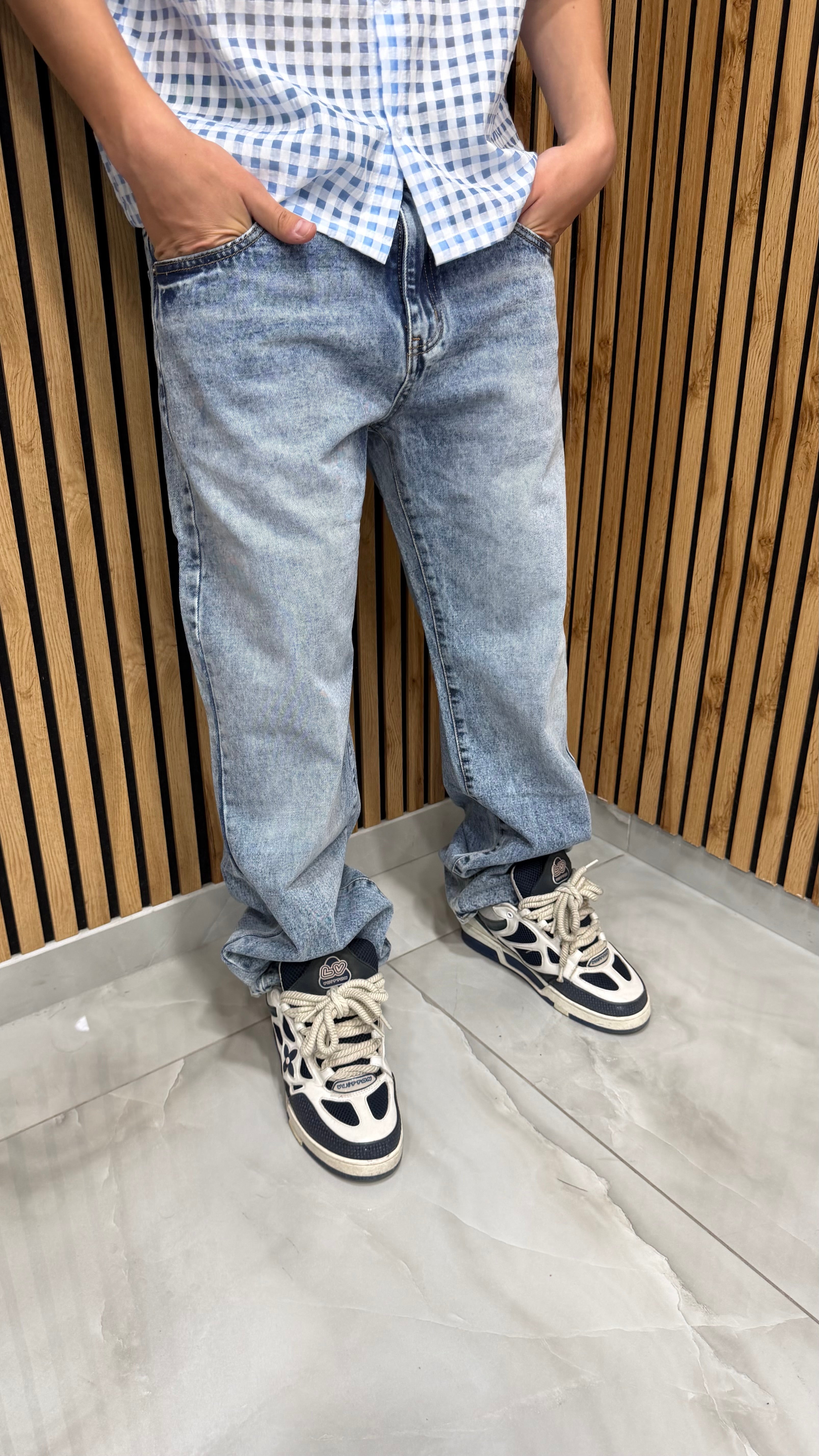 Jeans Baggy Denim Blu