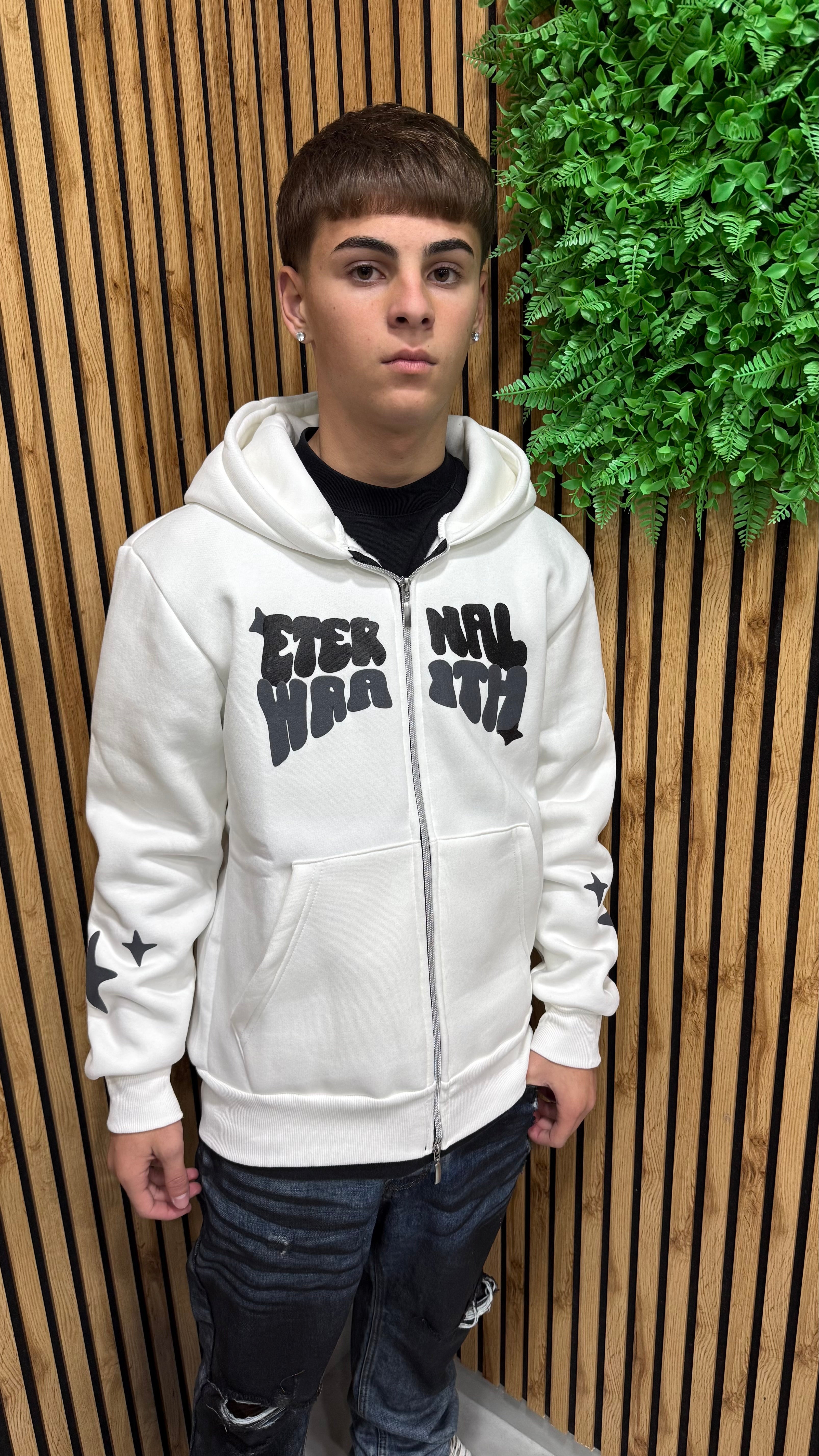 Felpa “Eternal” Zip Cappuccio