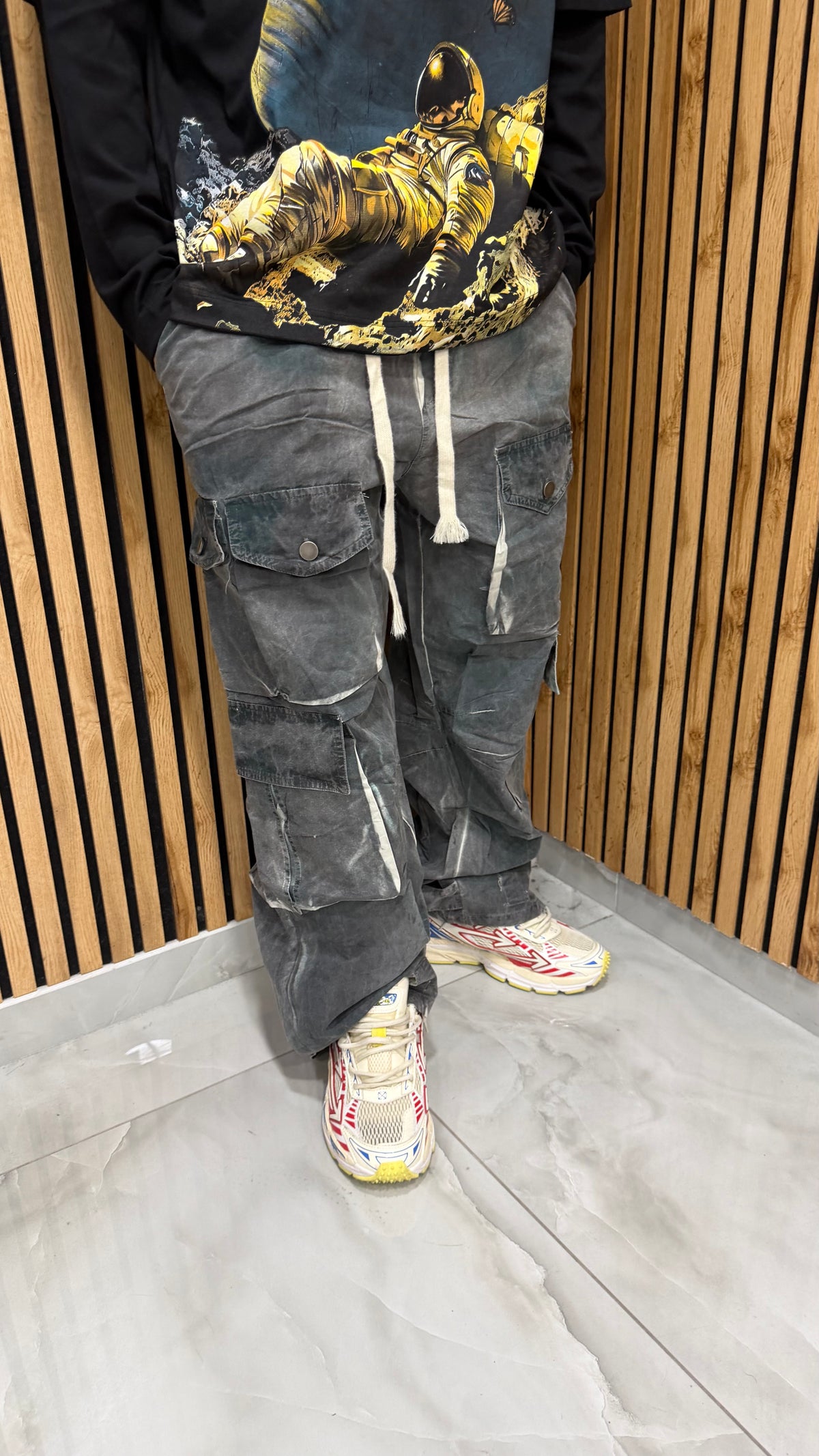 Jeans Uomo Cargo Vintage Oli-Washed