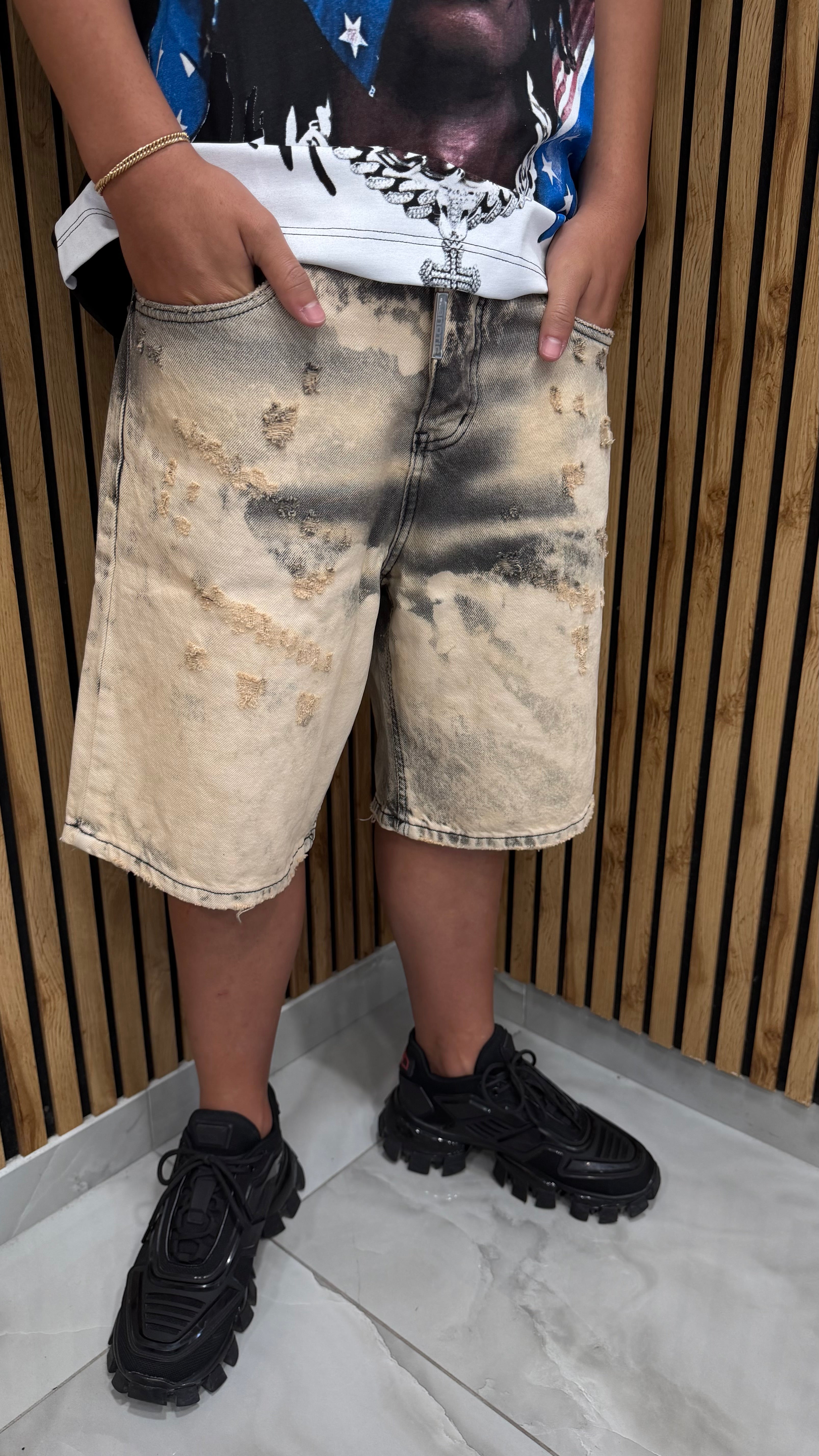 Jeans Short Stark Black Sabbiato Cianotic