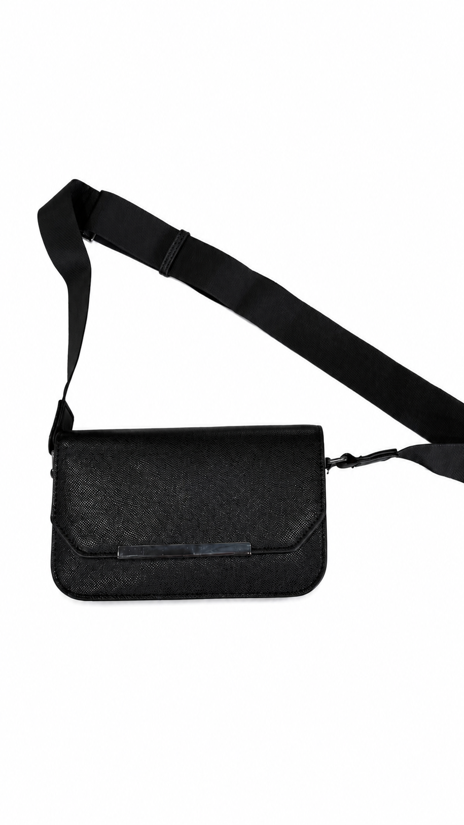 Borsello “Urban” Black In Ecopelle Con Tracolla Regolabile