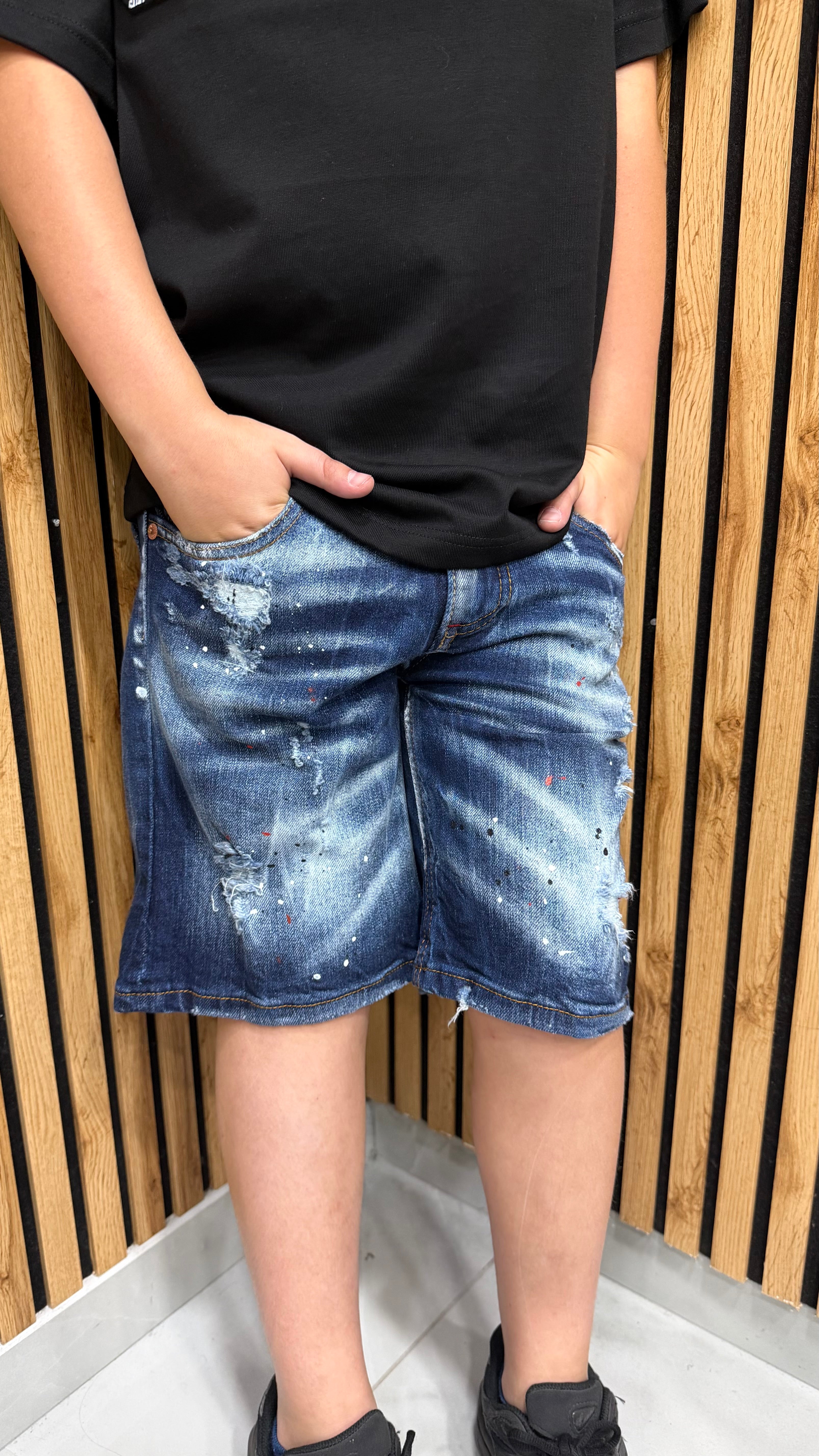 Shorts Hammer Wash Blu Cianotic Junior