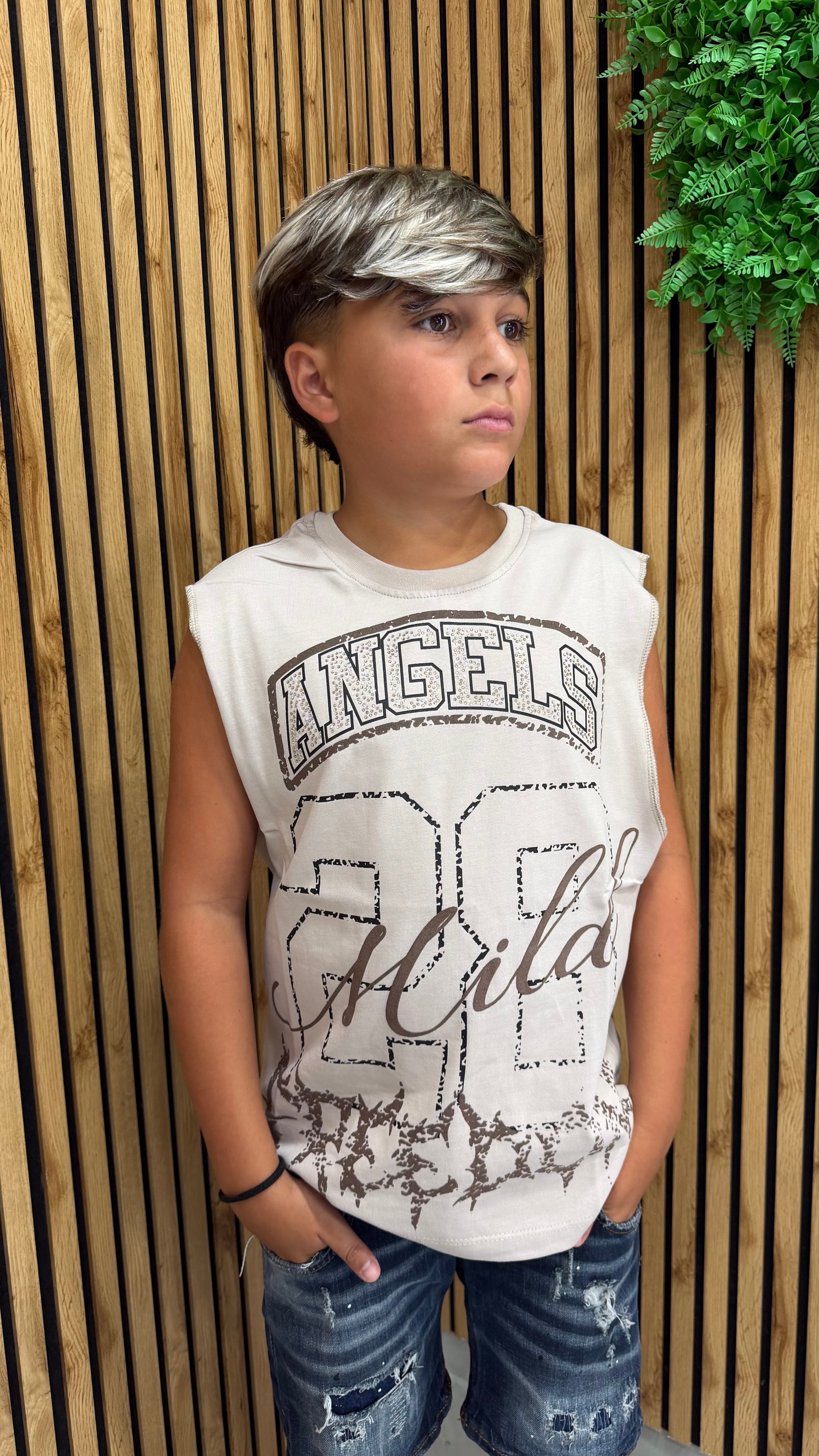 T-Shirt Smanicata “Wild” 2 Colori Junior