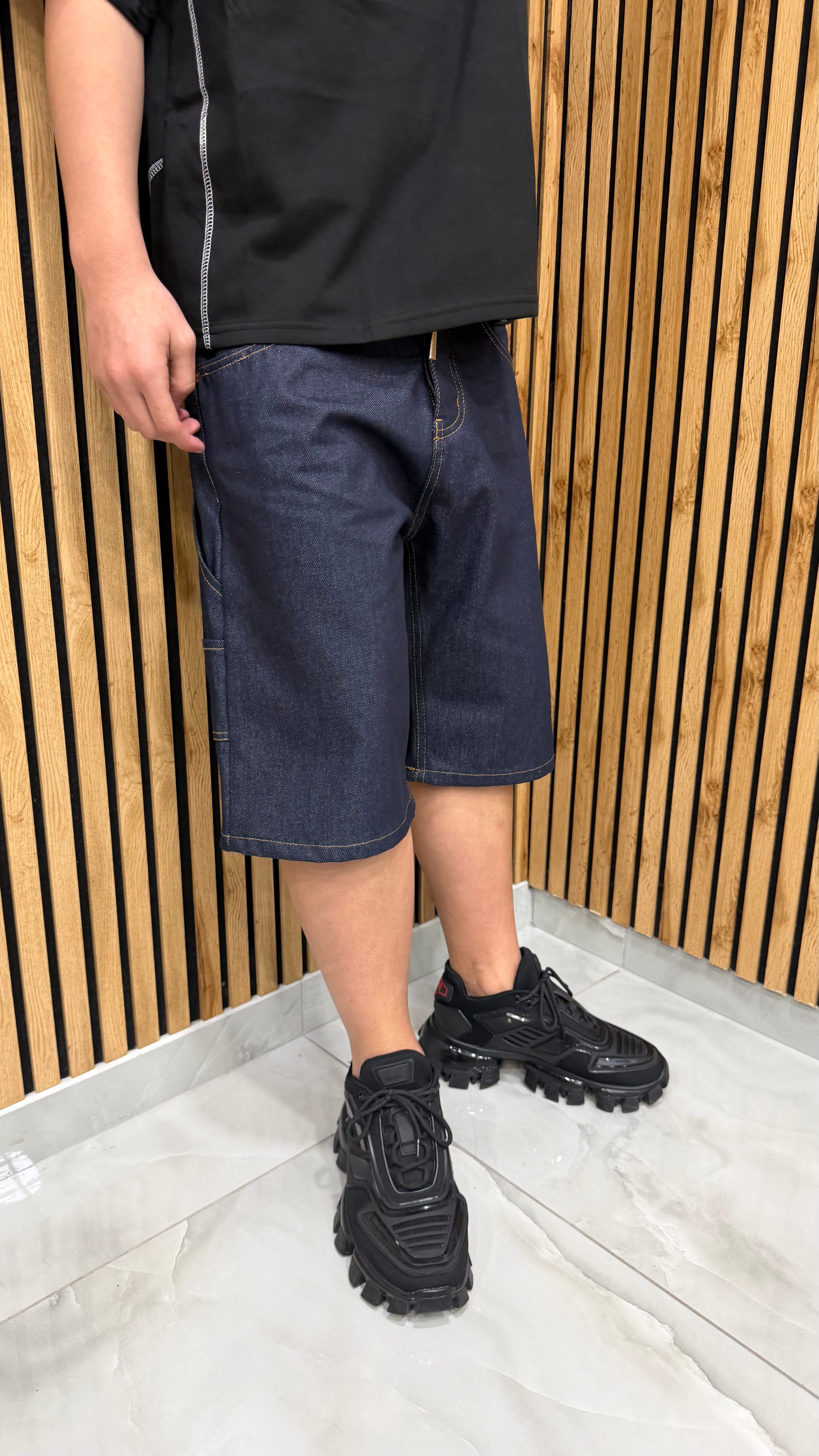Jeans Shorts Carpenter Denim Cianotic