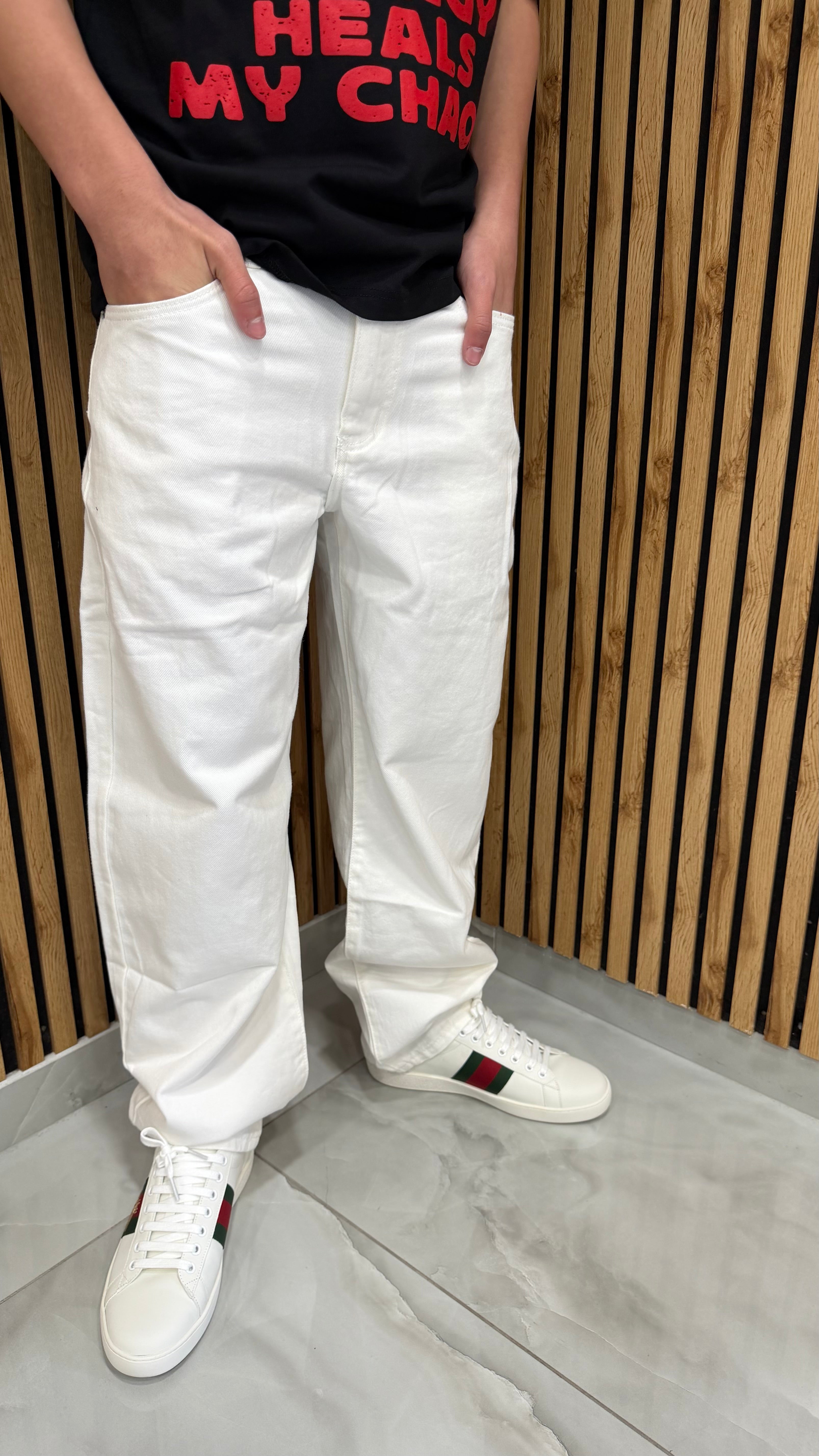 Jeans Baggy Ballon White