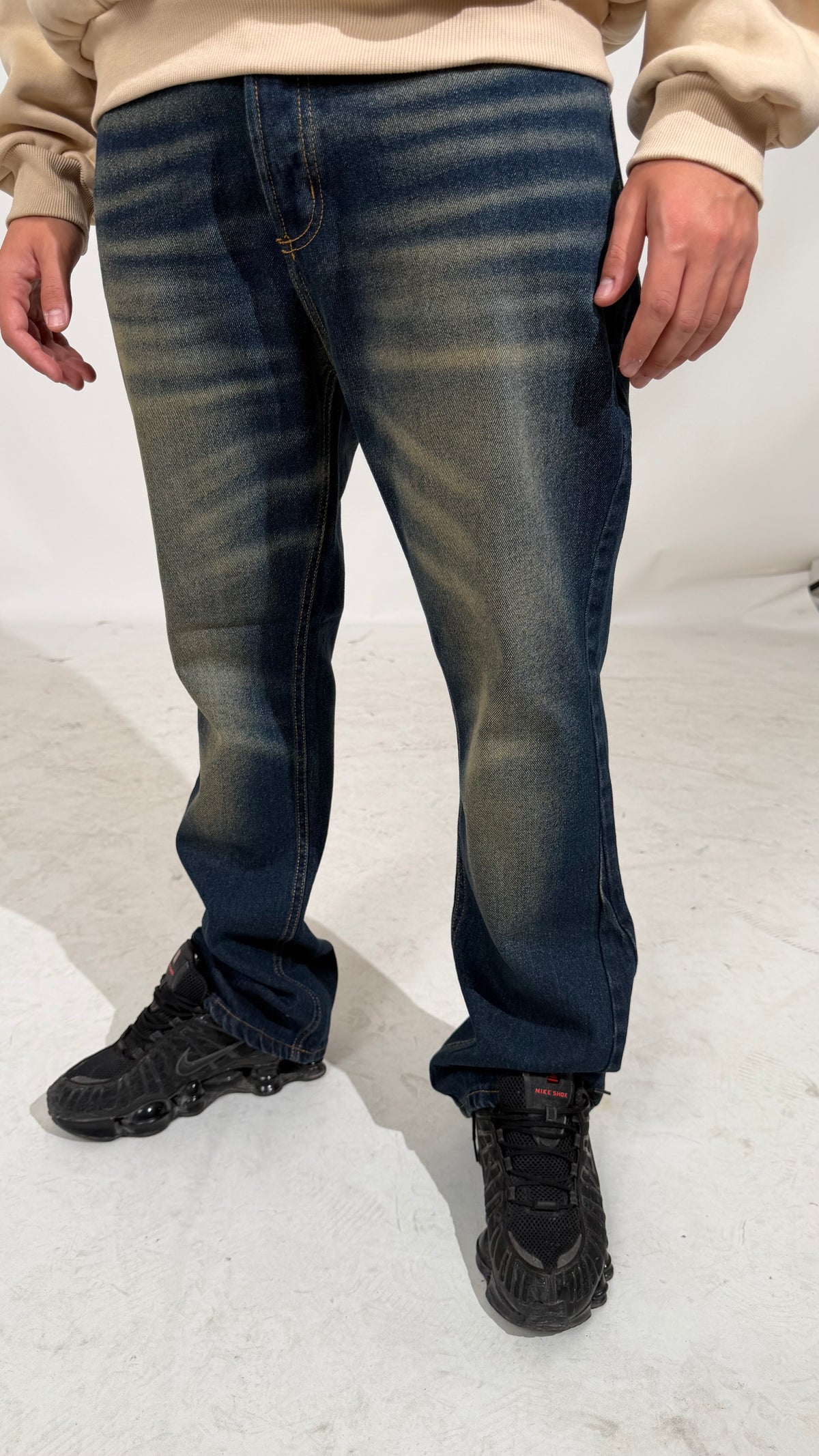 Jeans Uomo Flare Denim Mocha