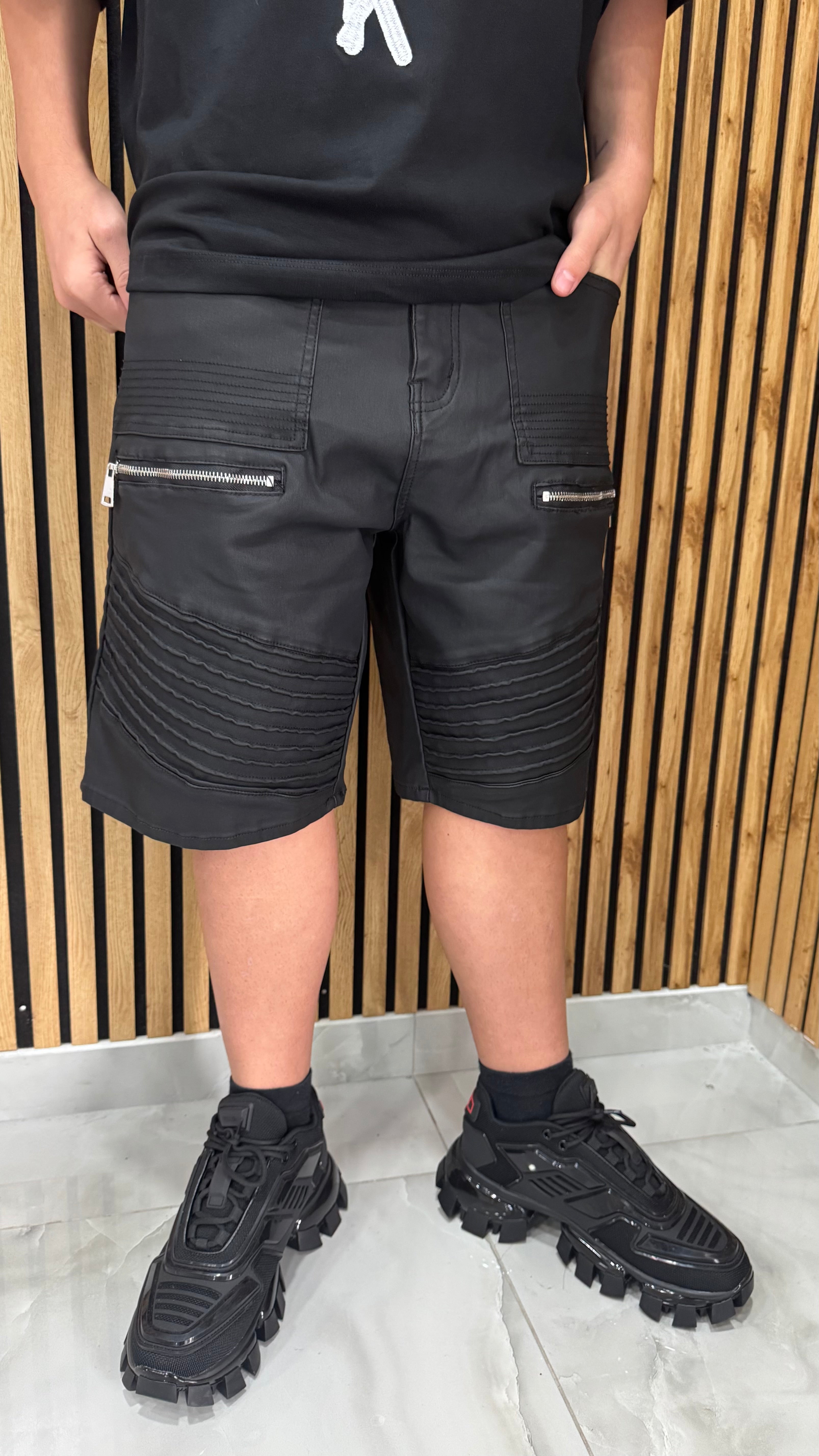 Jeans Short Ecopelle "Mbappe"