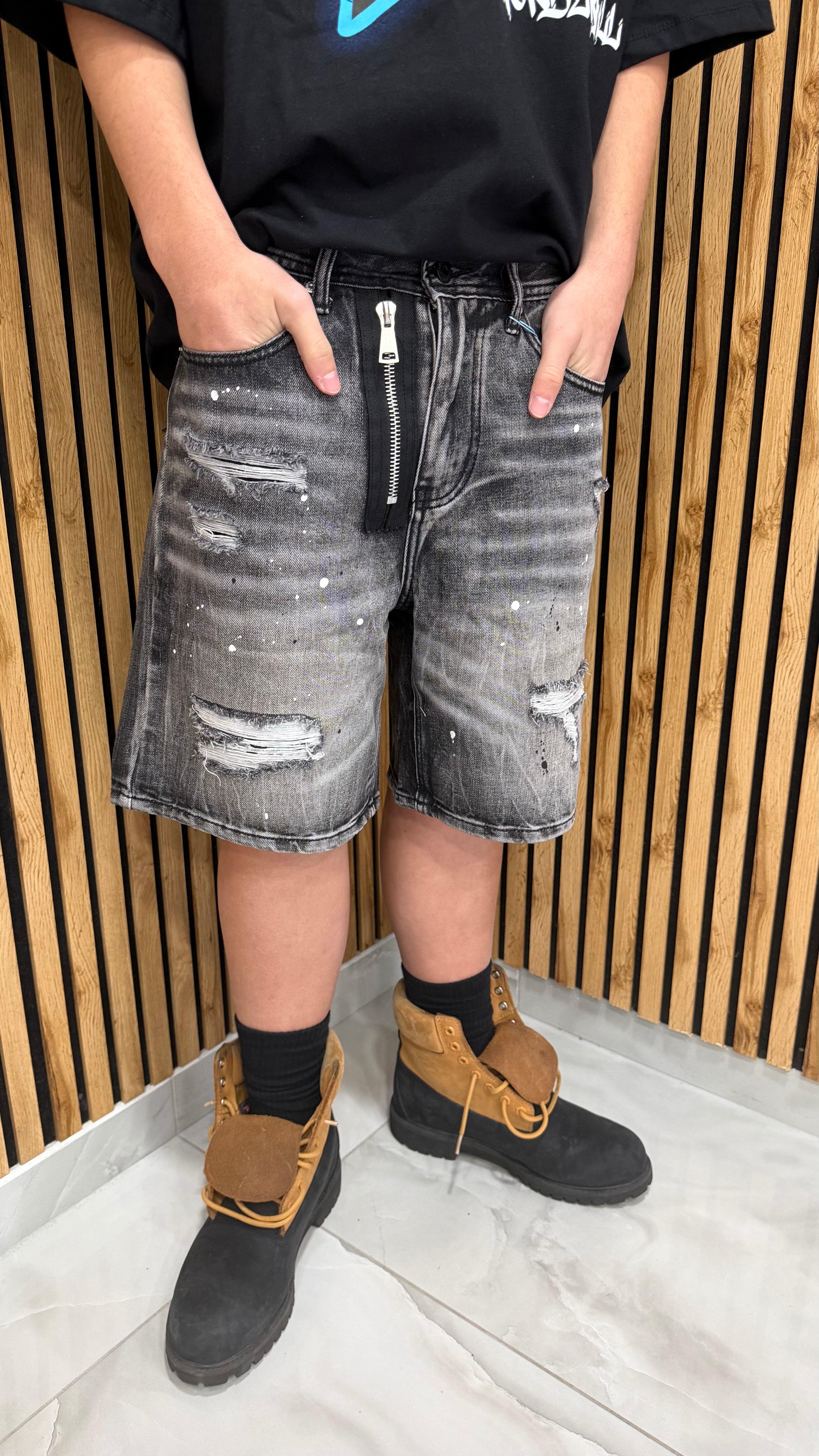 Jeans Short Mood Dsq Zip Silver