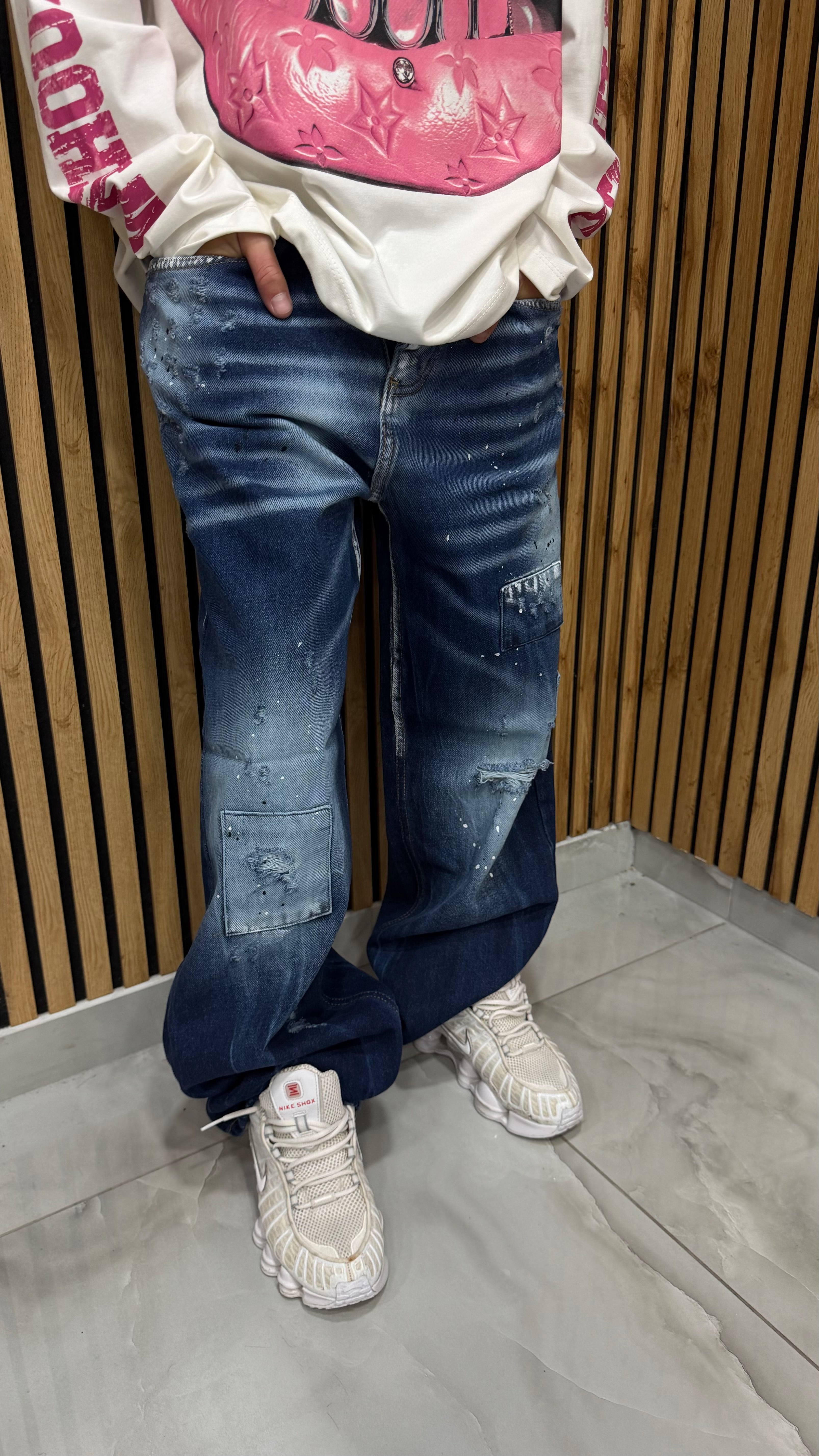 Jeans Uomo Super Baggy K47 2 Colori Cianotic
