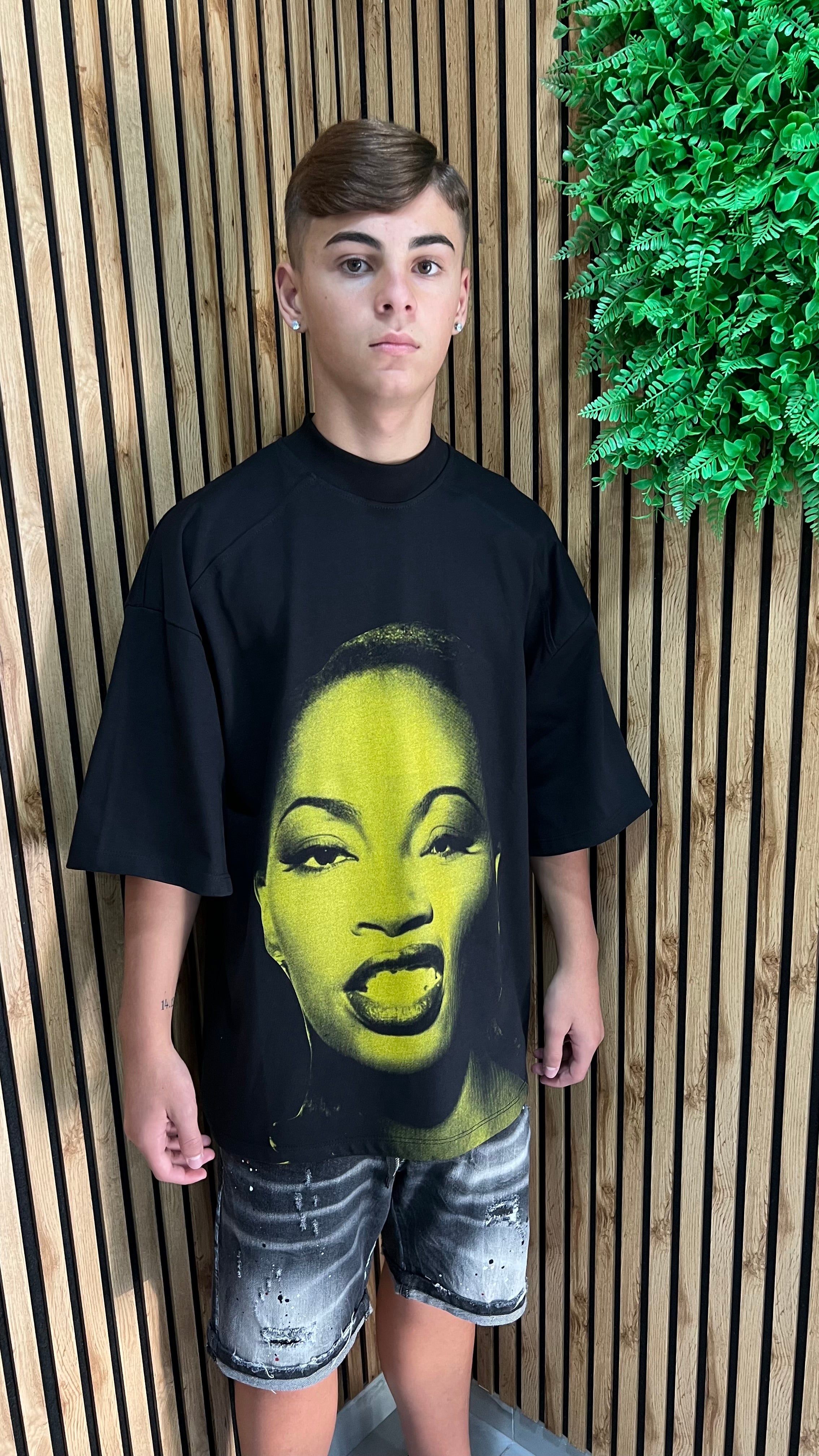 T-Shirt Tessuto Premium Doppiato "Face Girl"