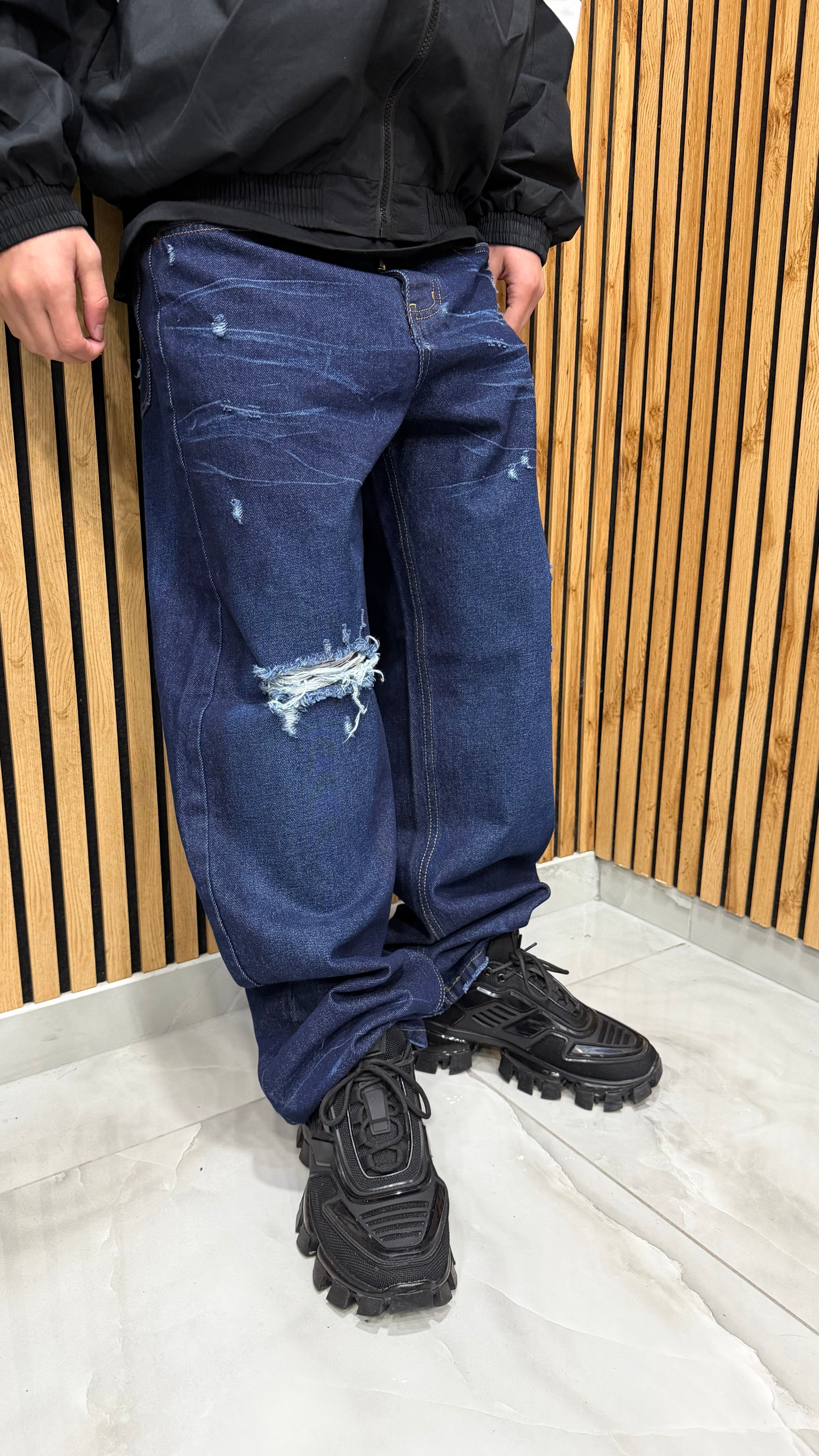Jeans Super Baggy Webbed Zero Cianotic