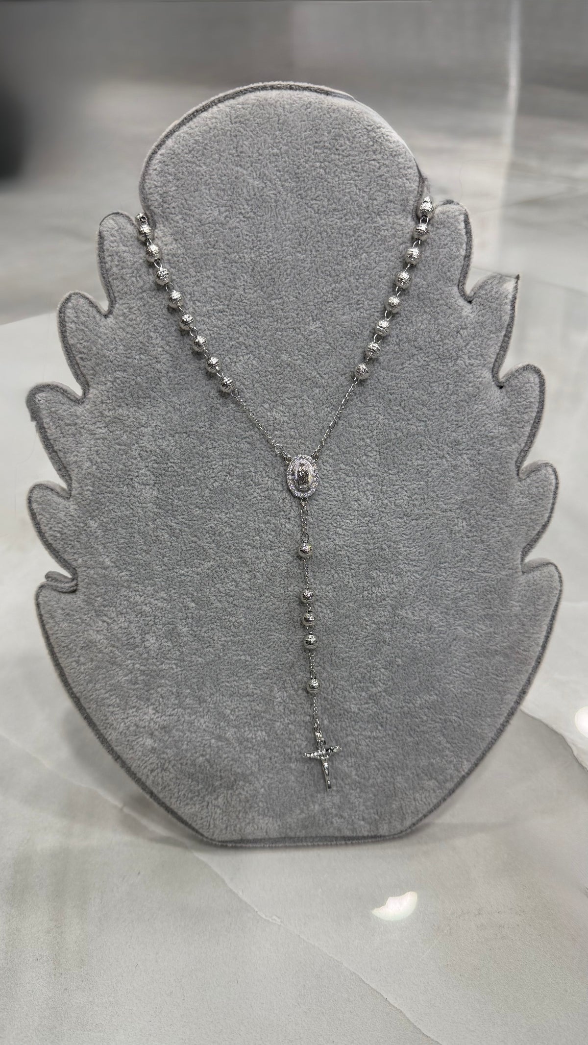 Collana Uomo Rosario “Brilliant Cross” 2 Materiali