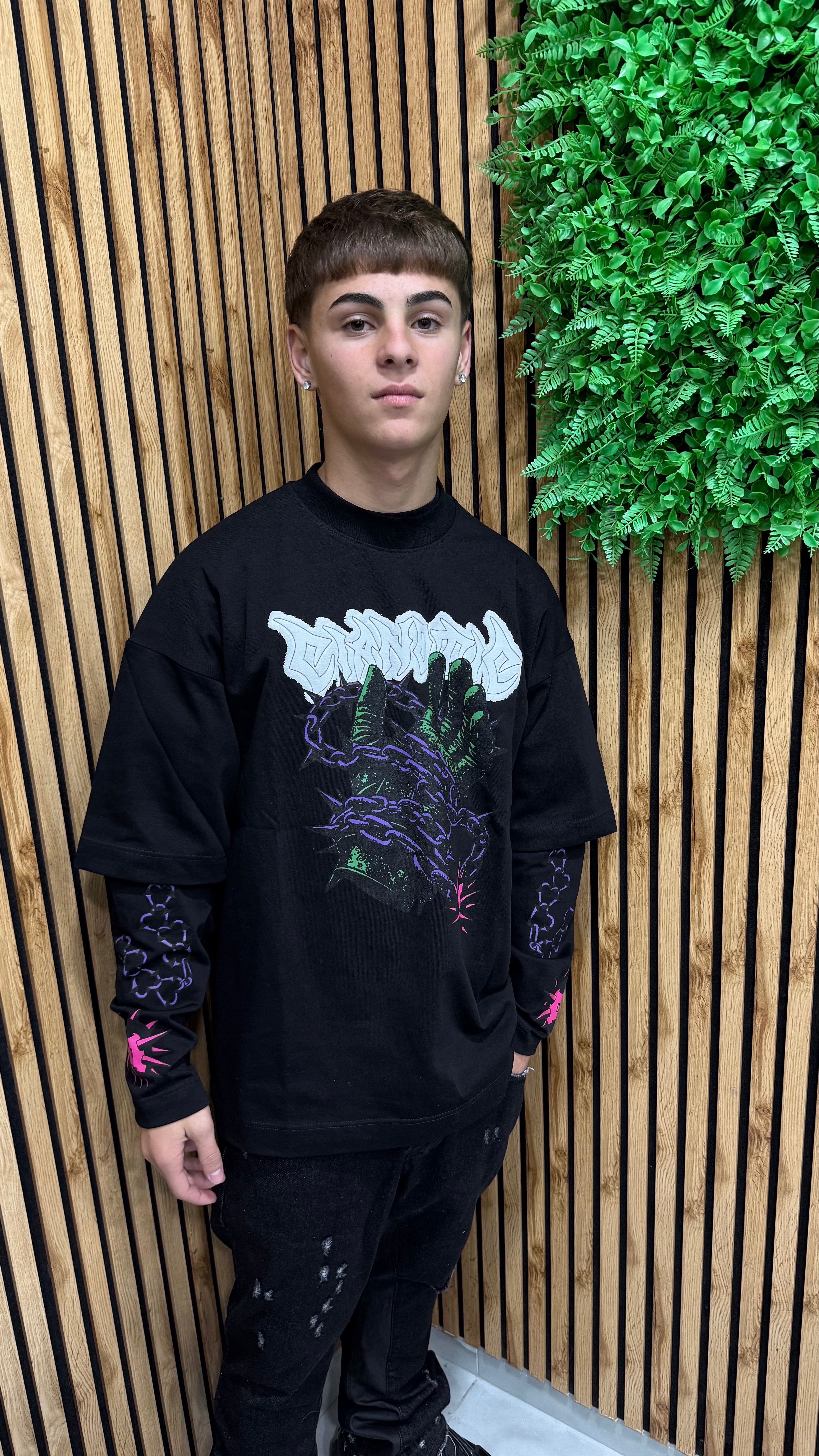 T-Shirt Long Sleeve “Grip Force”Cianotic