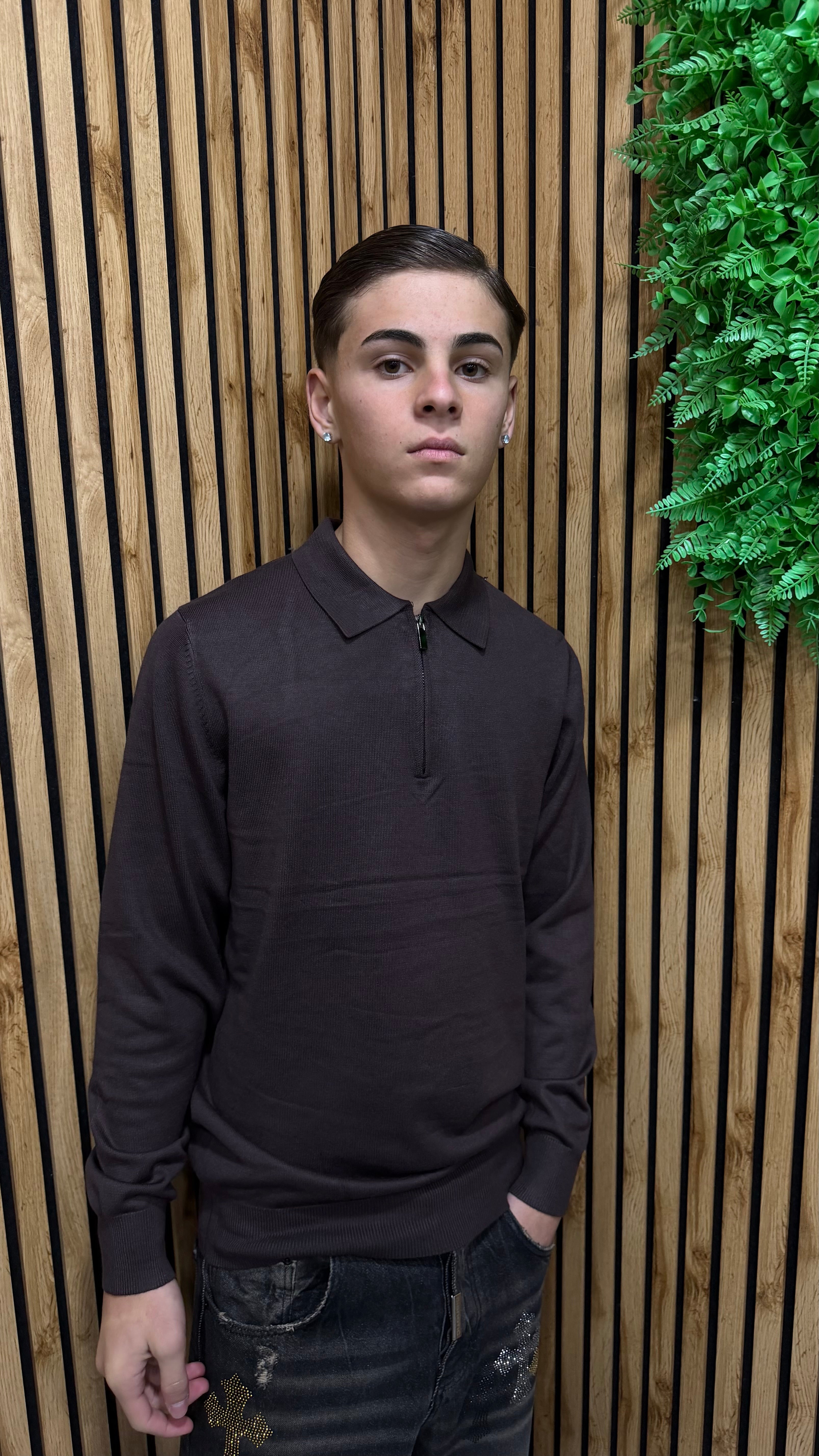 Polo Long Sleeve In Filo Zip