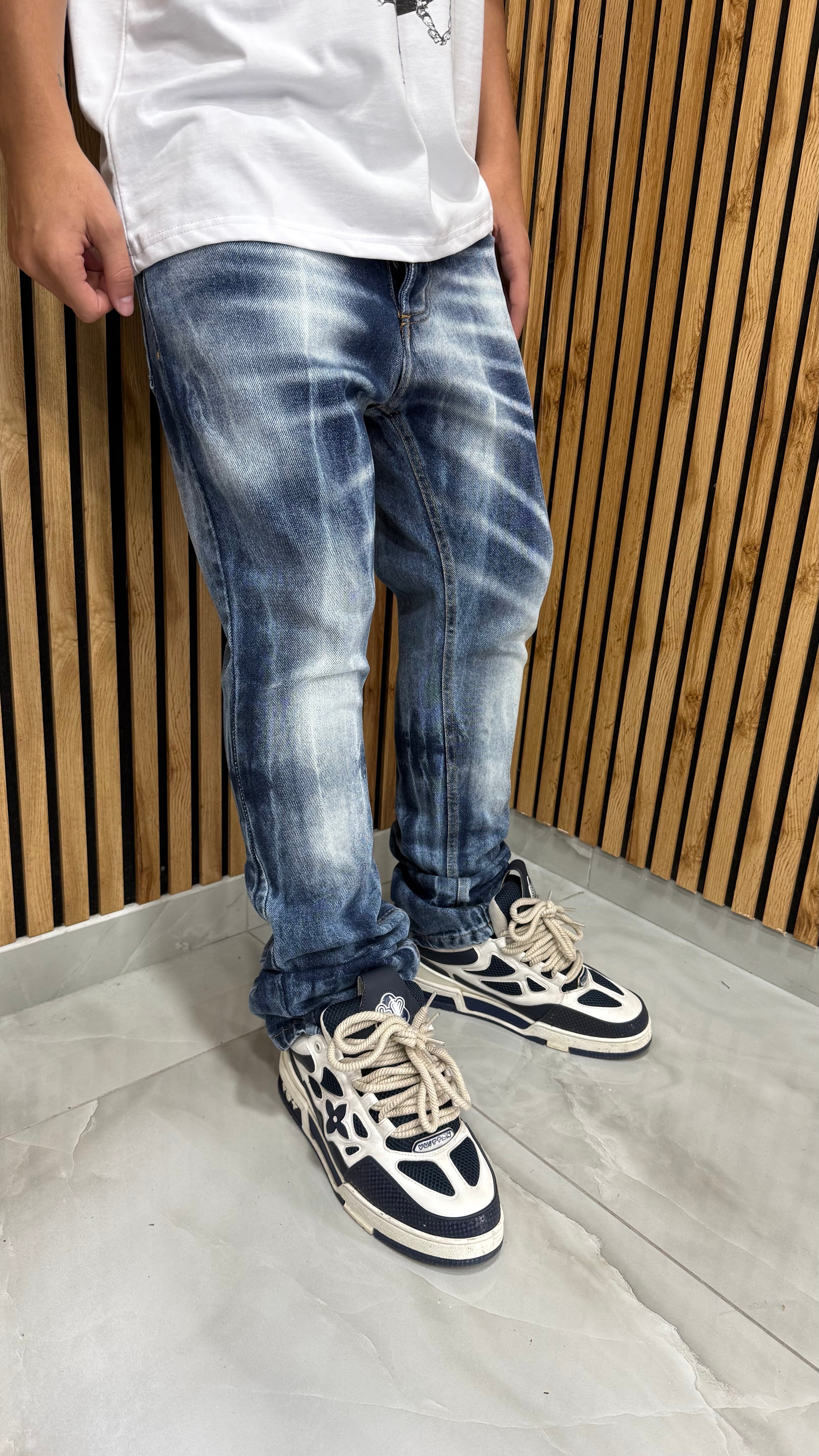 Jeans Flare Denim Marmorizzato "PS2049"