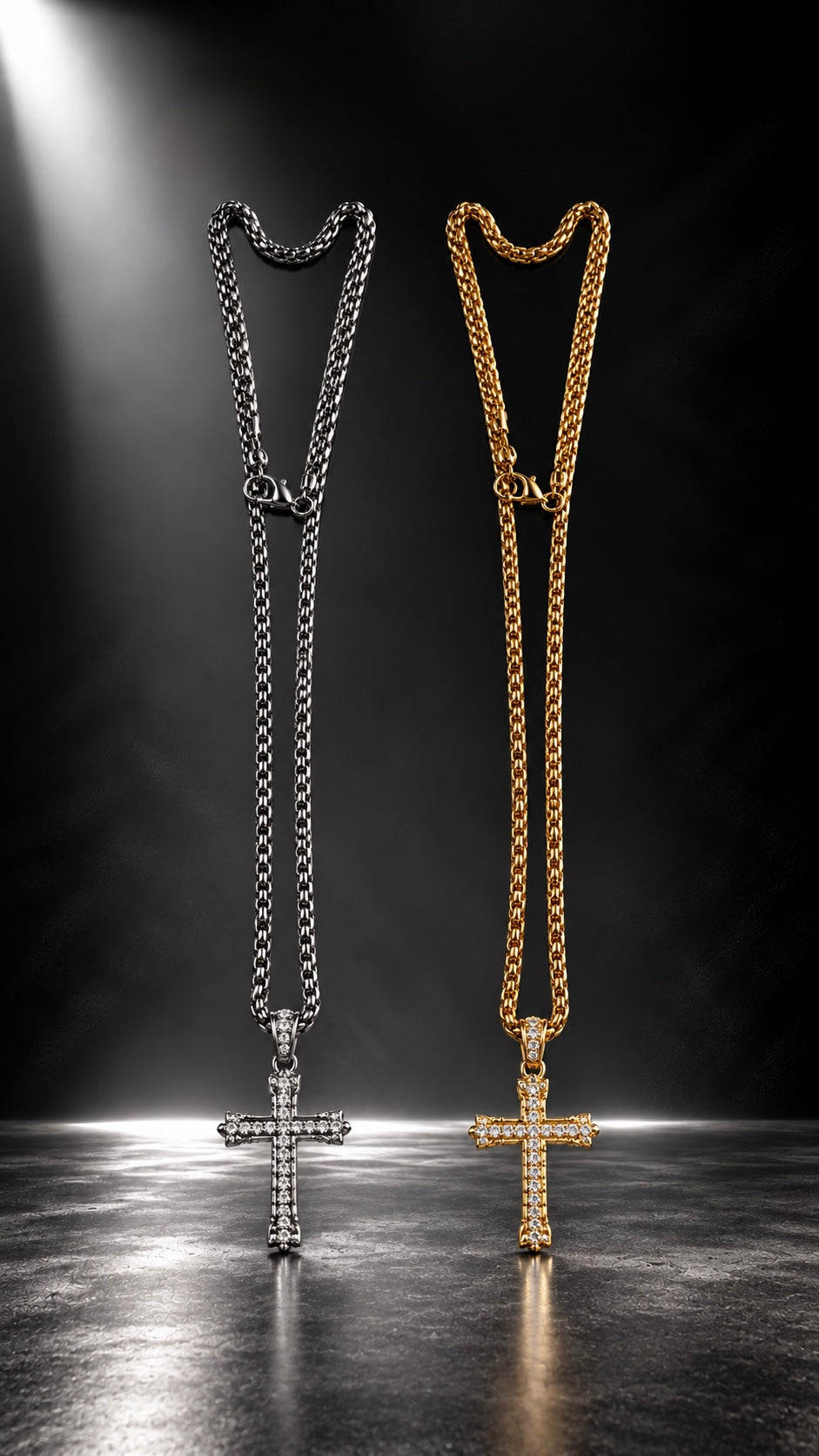 Collana Uomo “Drip Cross” 2 Materiali